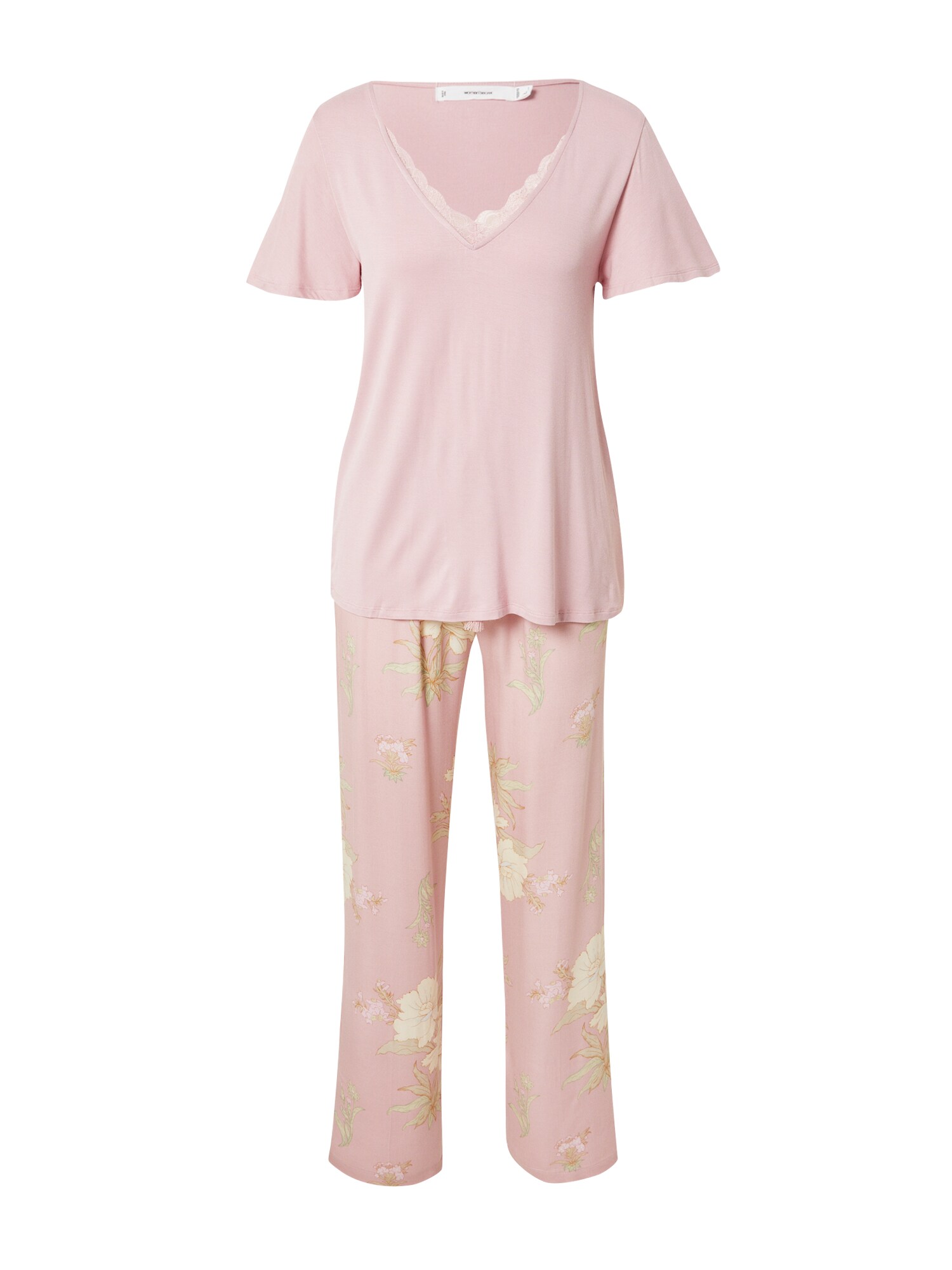 Women' Secret Pižama  temno bež / pastelno rumena / majnica / pastelno roza