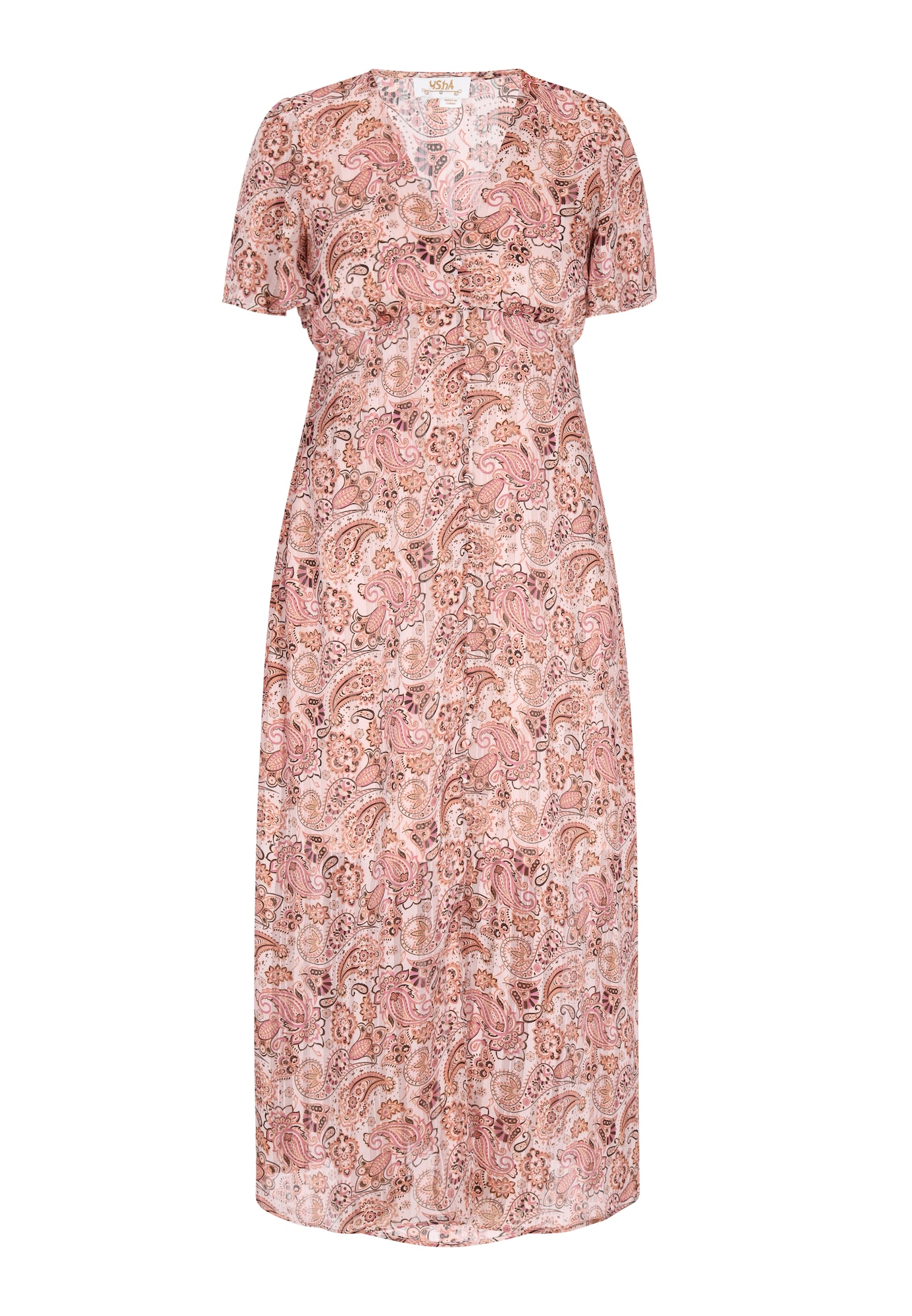 usha FESTIVAL Vestido camisero 'Spring Summer'  camelo / rosé / eosin / negro