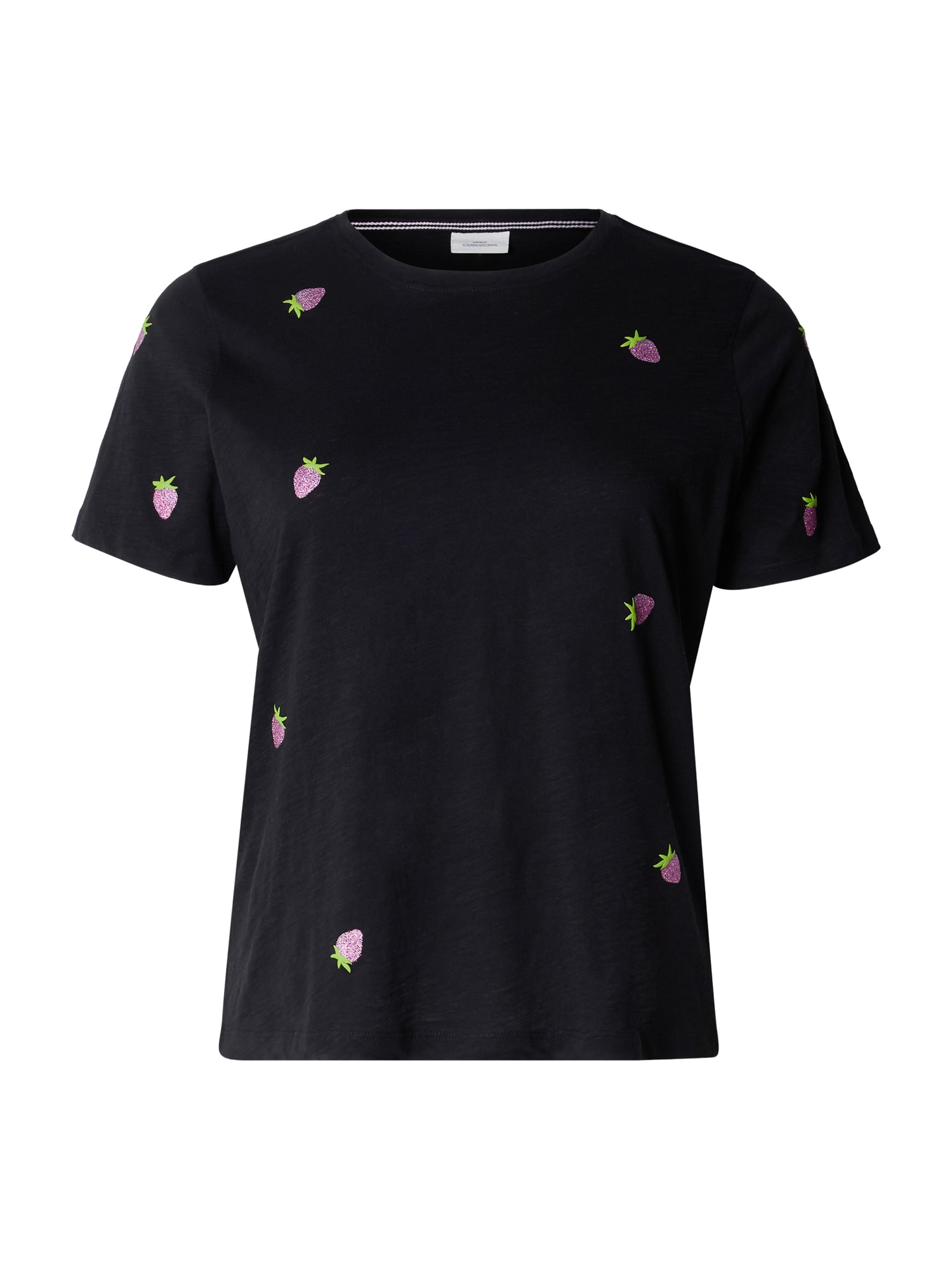 ONLY Carmakoma Tricou 'CARKITA'  verde deschis / roz / negru