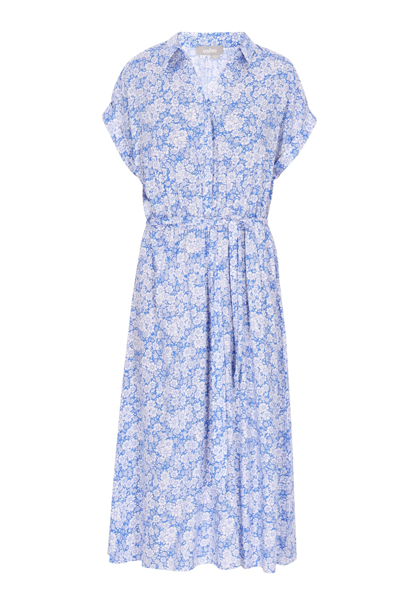 Usha Vestido camisero  azul / blanco