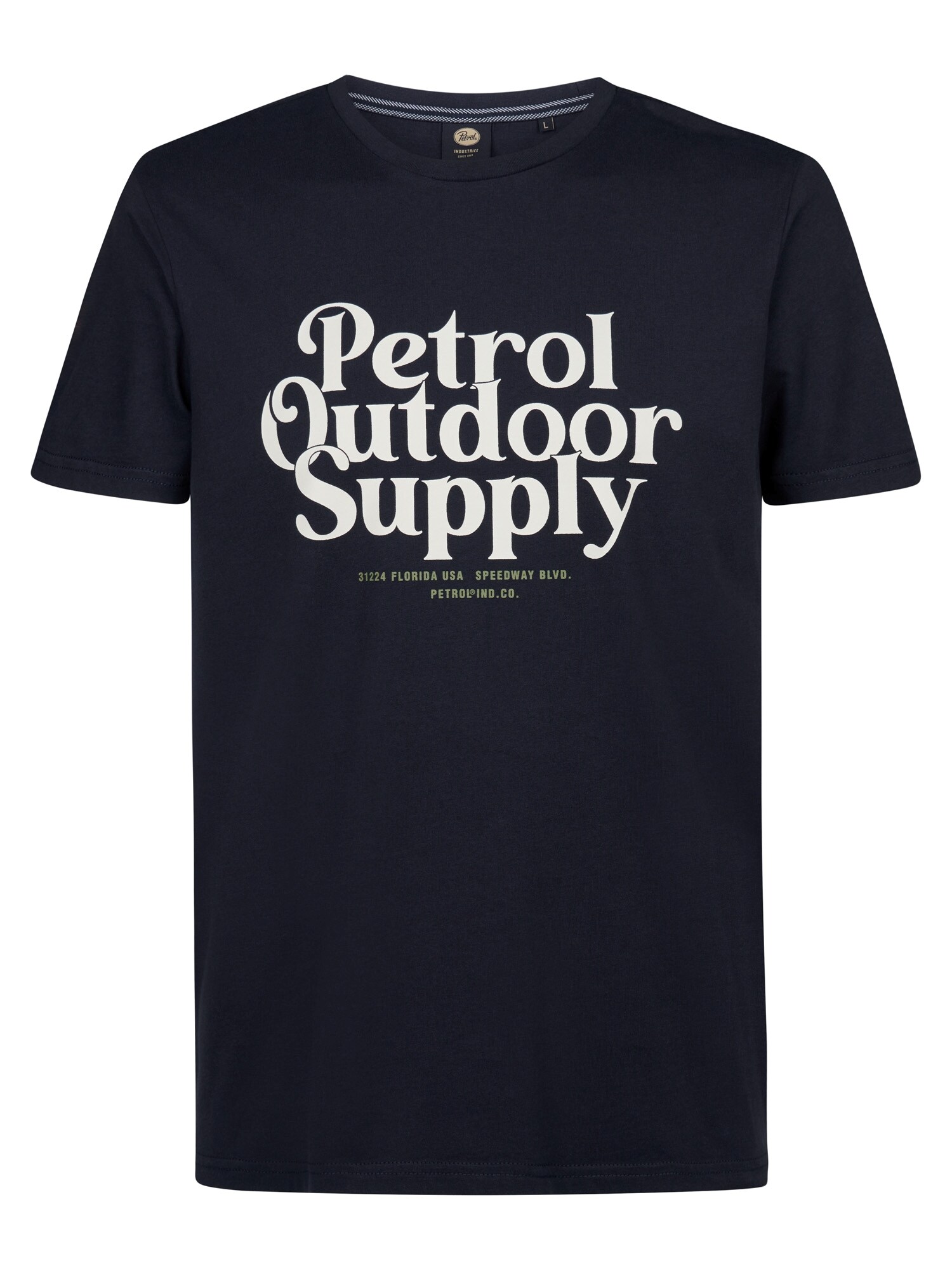 Petrol Industries Tričko  modrá / biela
