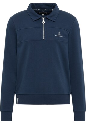 DreiMaster Maritim Sweatshirt ‘Bridgeport’ Navy / Wit