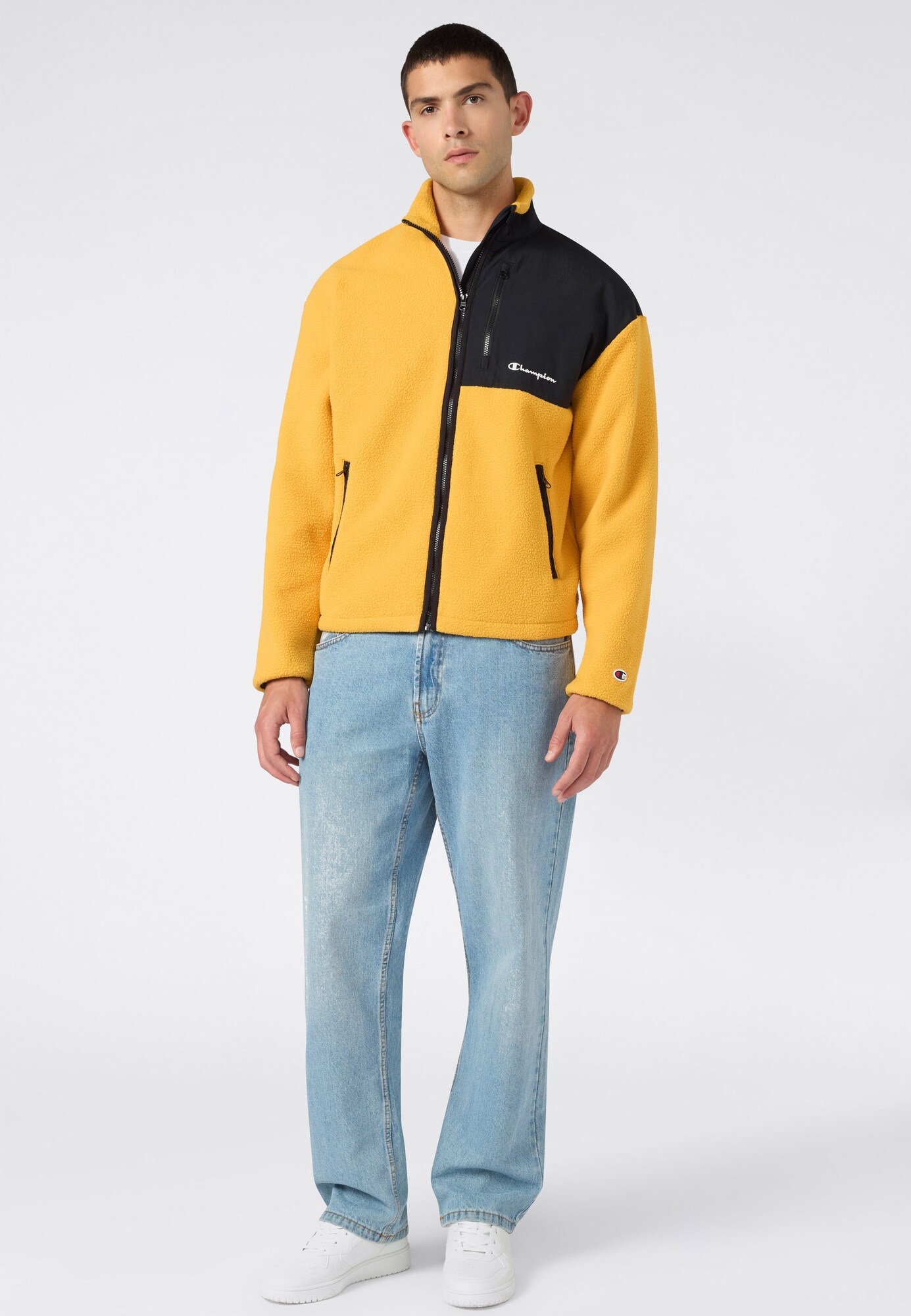 Champion Chaqueta polar  amarillo / negro / blanco – imagen 4