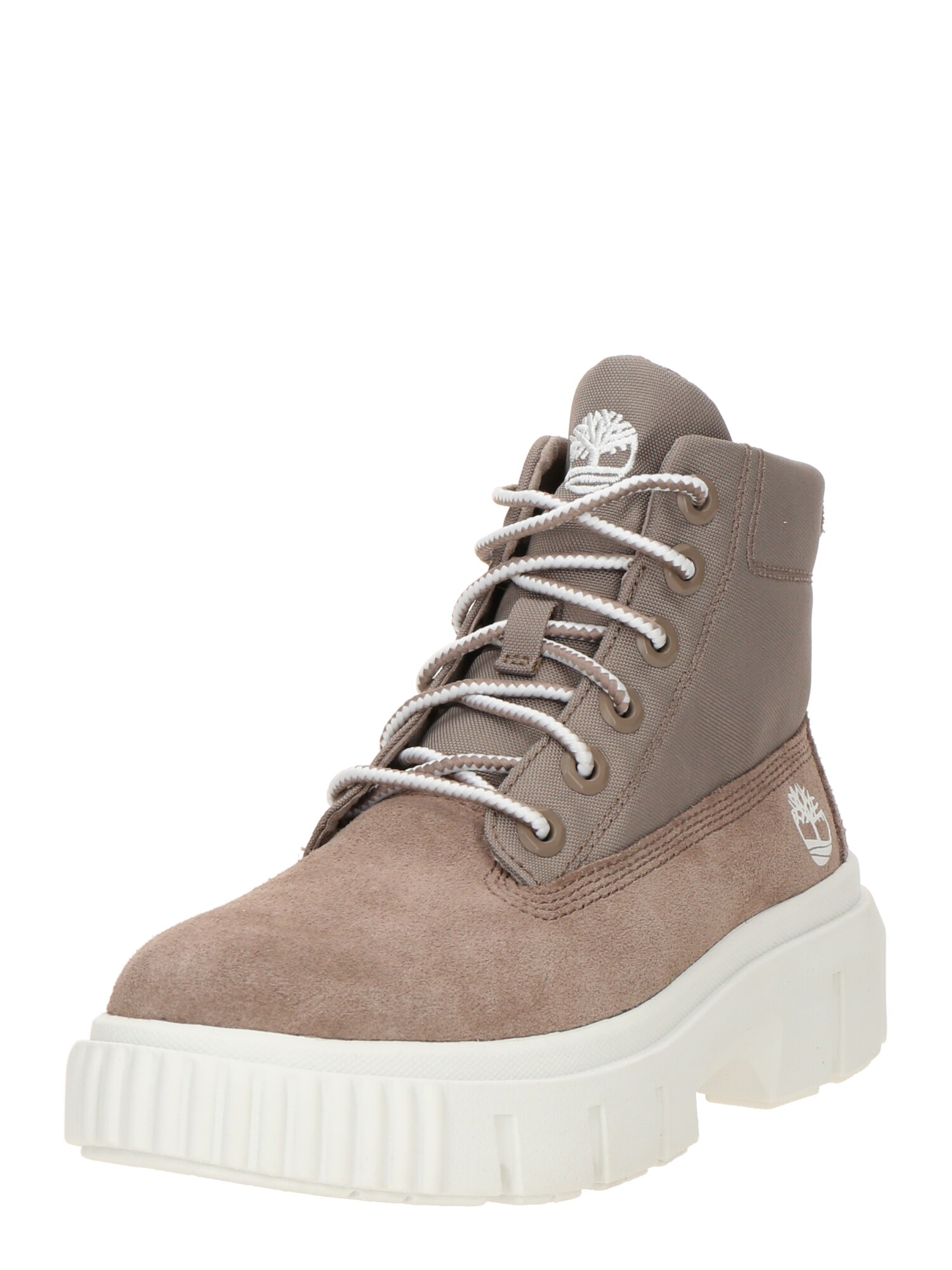 TIMBERLAND Ghete cu șireturi Greyfield  gri taupe / alb