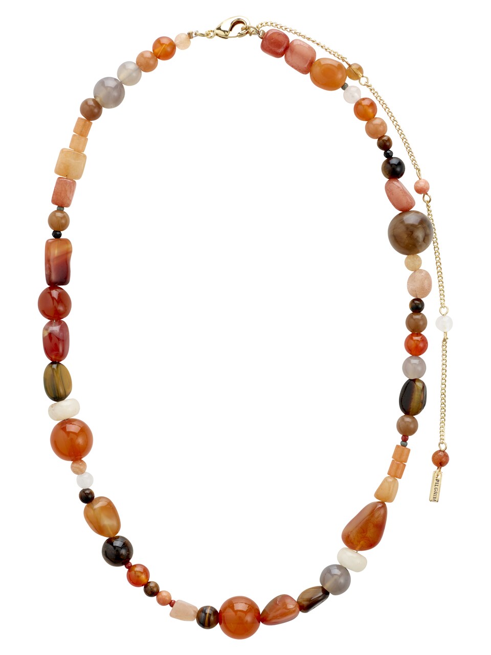 Halsband 'Iris' brun / guld / rosa