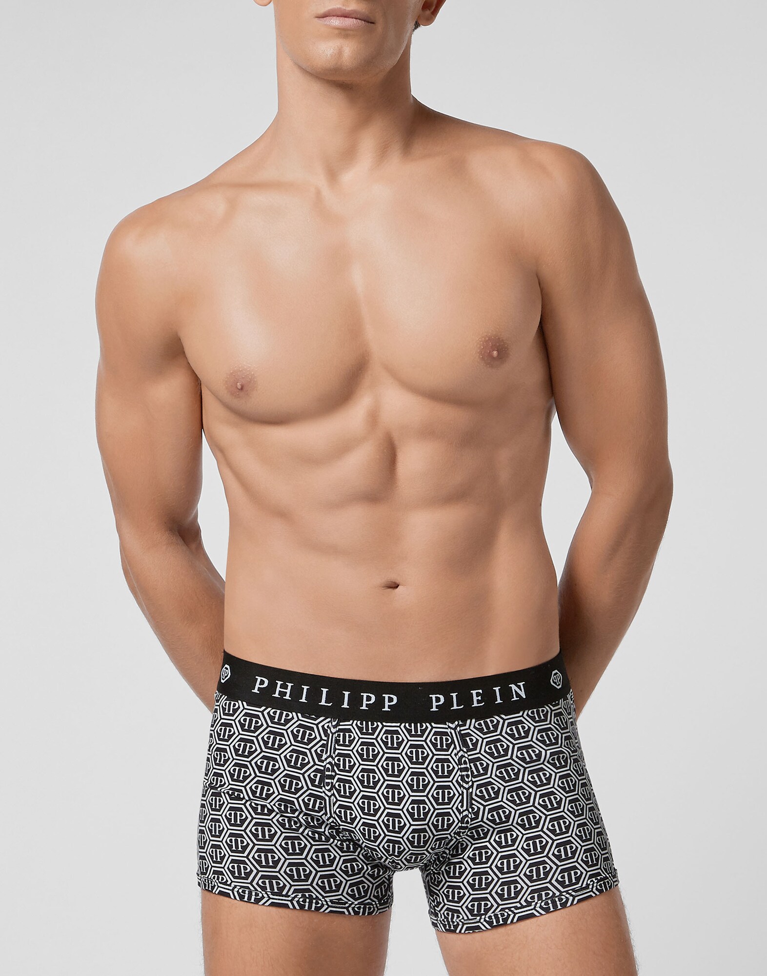 Philipp Plein Calzoncillo boxer 'Hexagon'  gris / negro – imagen 3