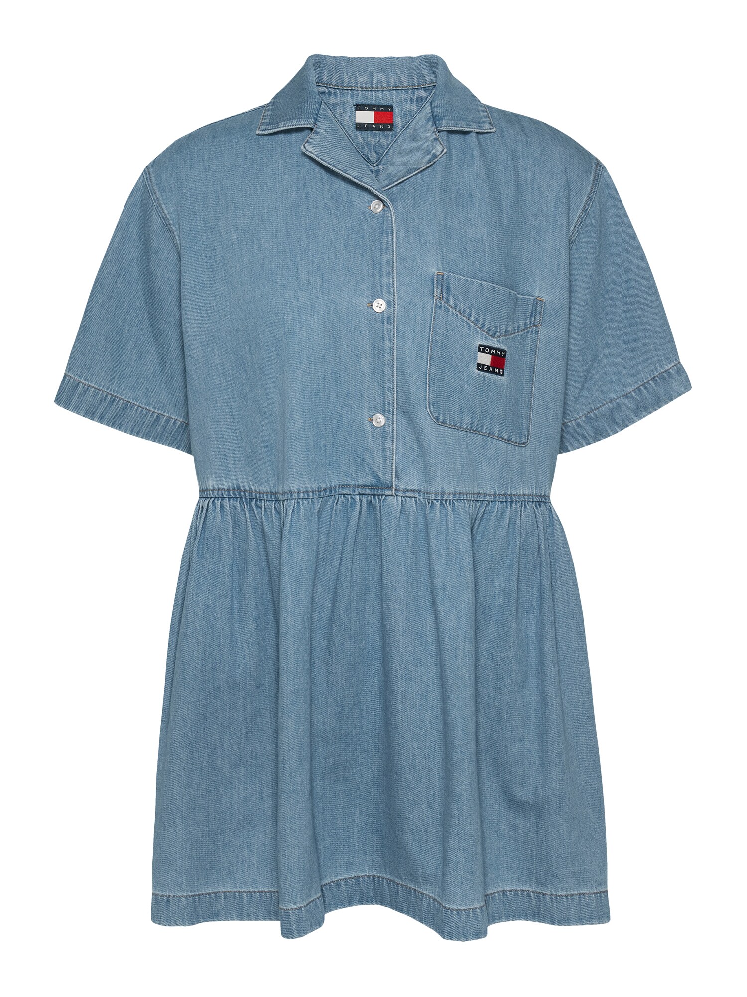 Tommy Jeans Košeľové šaty  modrá denim