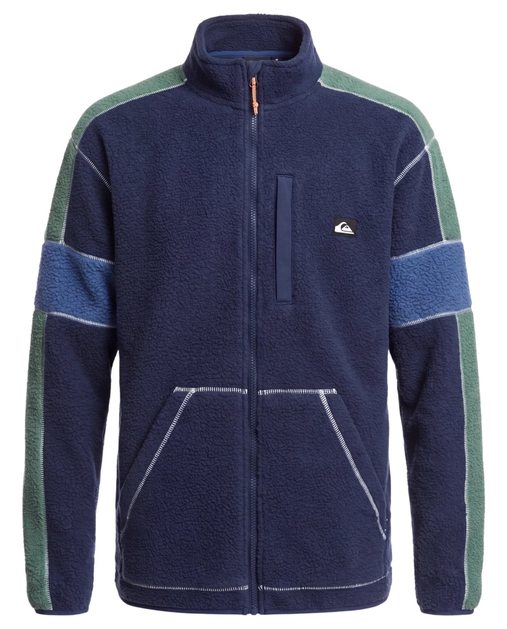 QUIKSILVER Jachetă  fleece funcțională CLEAN COAST bleumarin / safir / verde pin / alb