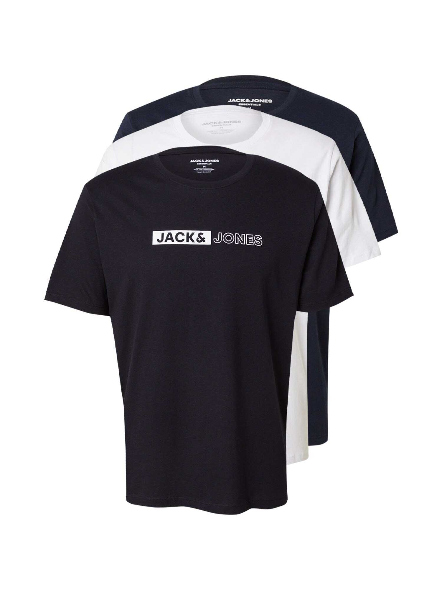 JACK & JONES Tricou  bleumarin / negru / alb
