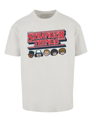 F4NT4STIC Shirt ‘Stranger Things Netflix TV Series’ Beige / Lichtgrijs / Rood / Zwart