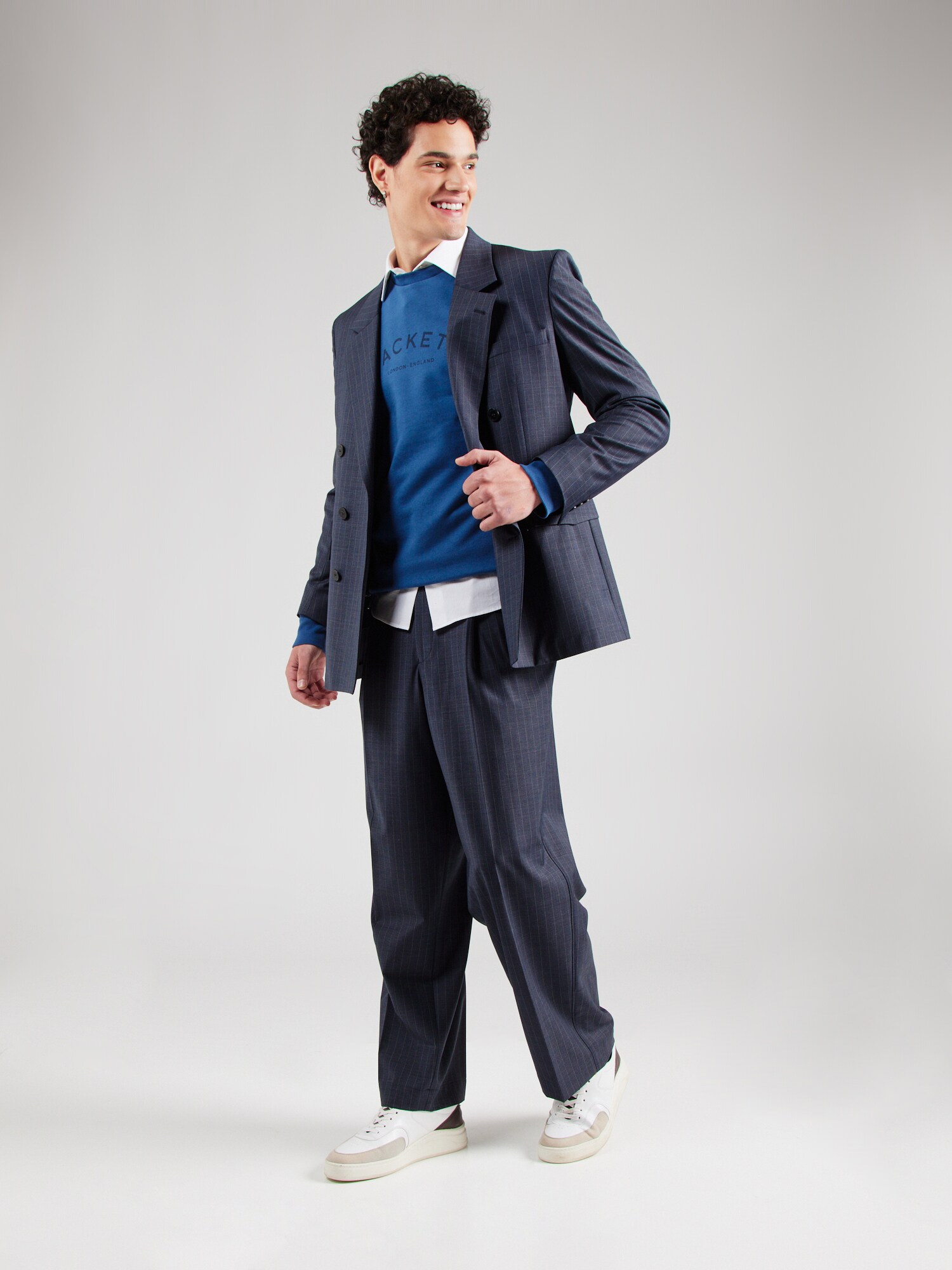 Hackett London Mikina 'CLASSIC' modrá / námornícka modrá (obrázok 4)