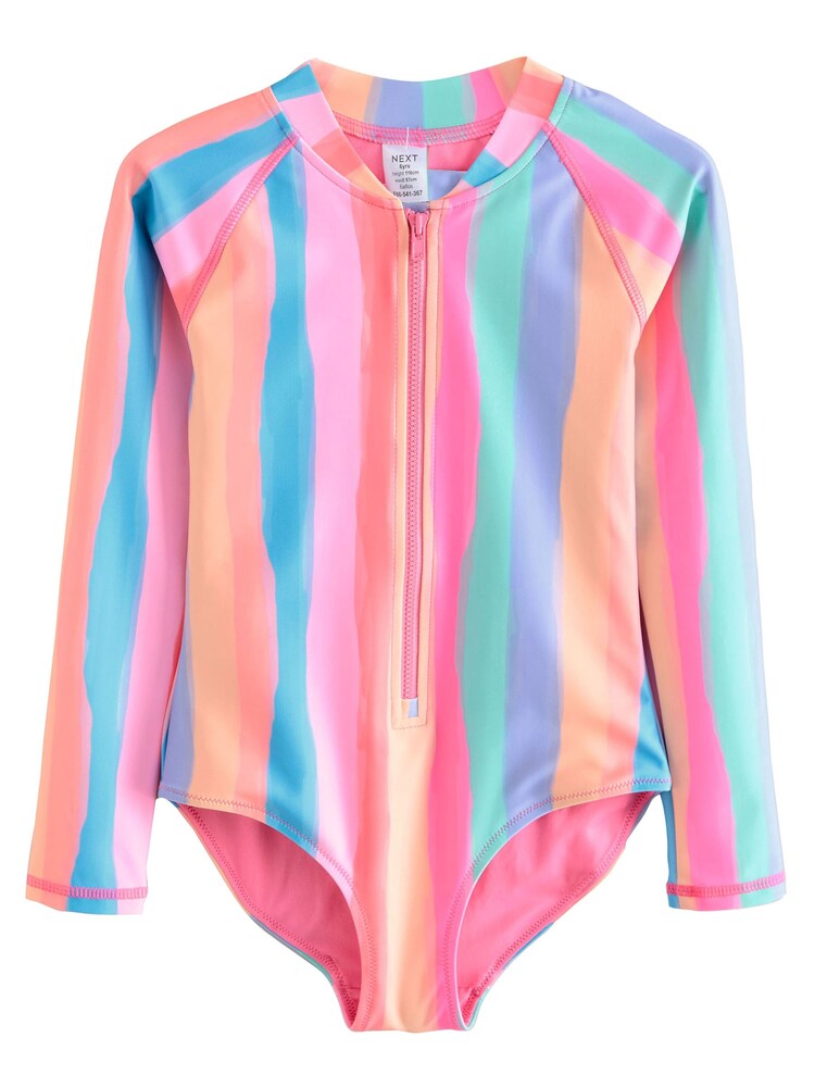 Next Badeanzug Mädchen Größe 104 azur / apricot / rosa / melone