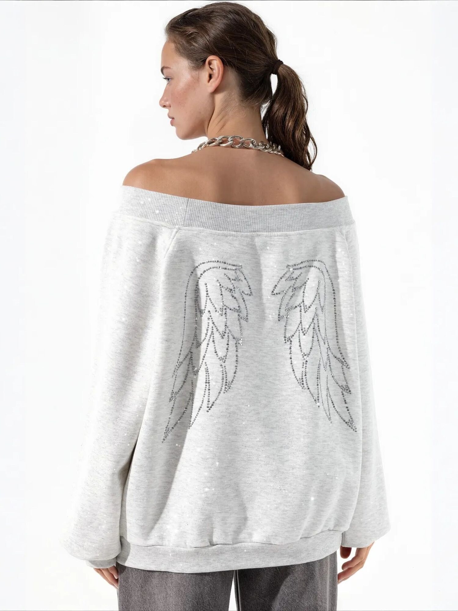 Busem Sweater majica 'Sweatshirts' svijetlosiva
