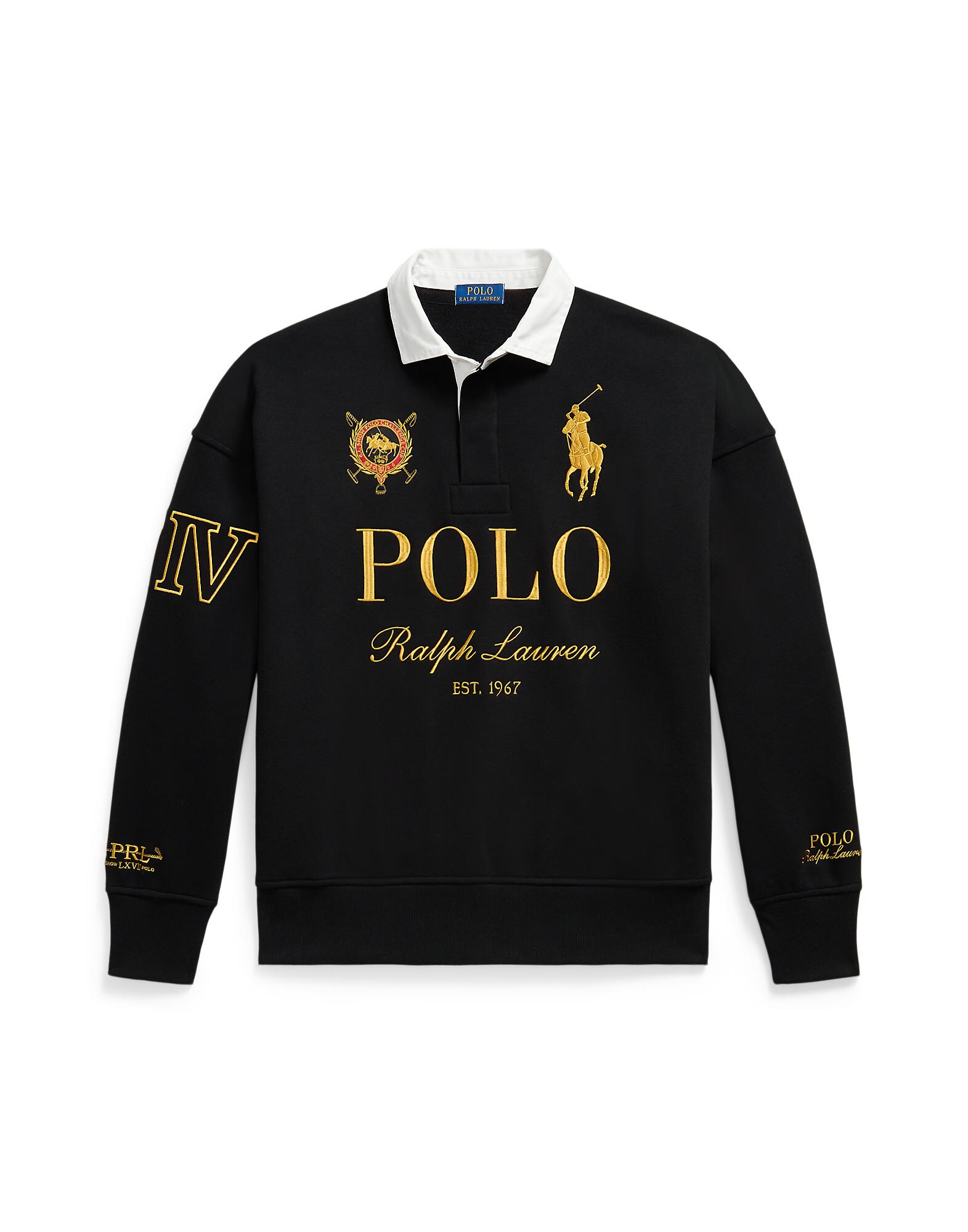 Polo Ralph Lauren Bluză de molton galben închis / negru / alb