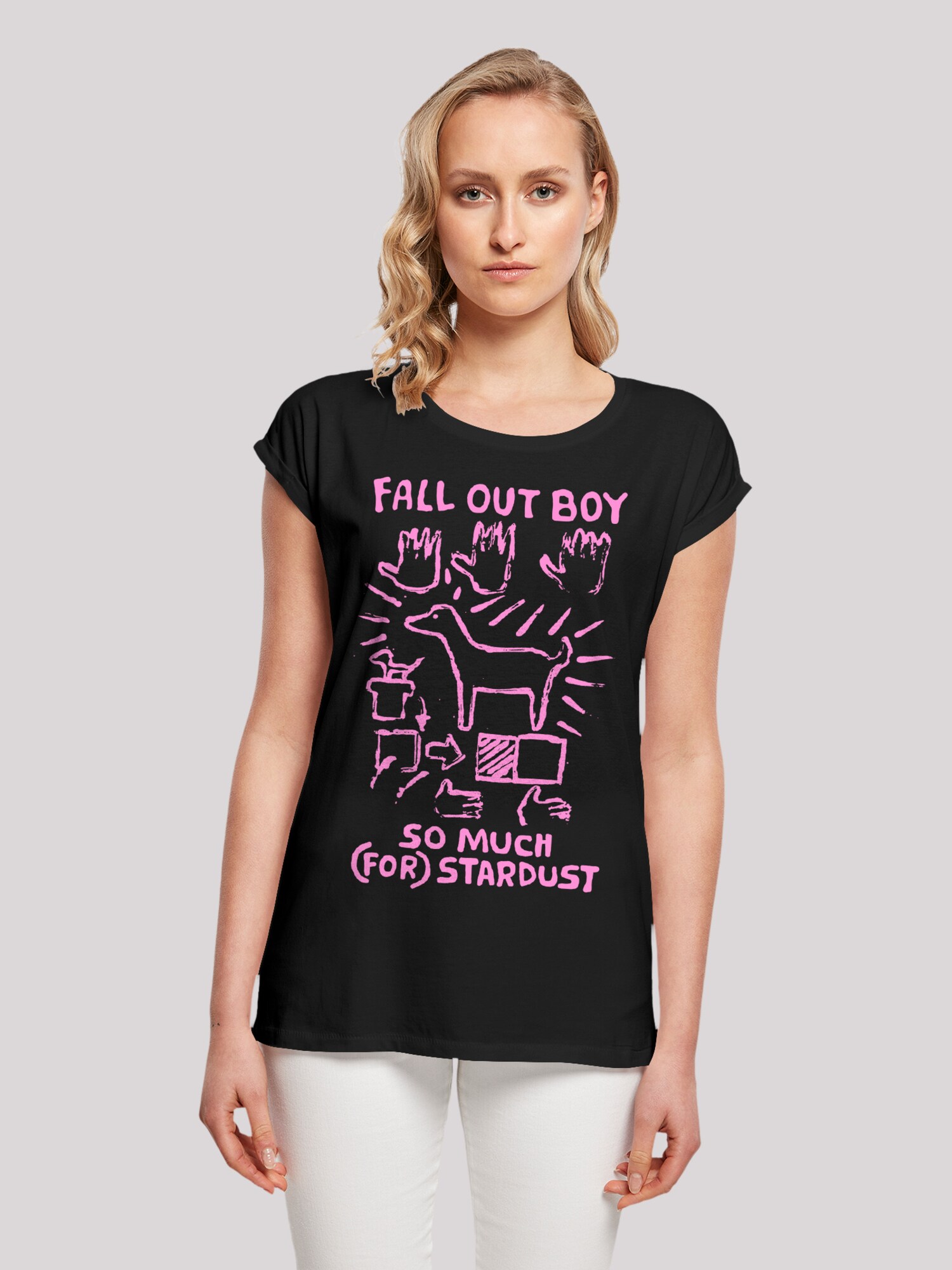 Thumbnail - F4NT4STIC T-Shirt Fall Out Boy Pink Dog So Much Stardust