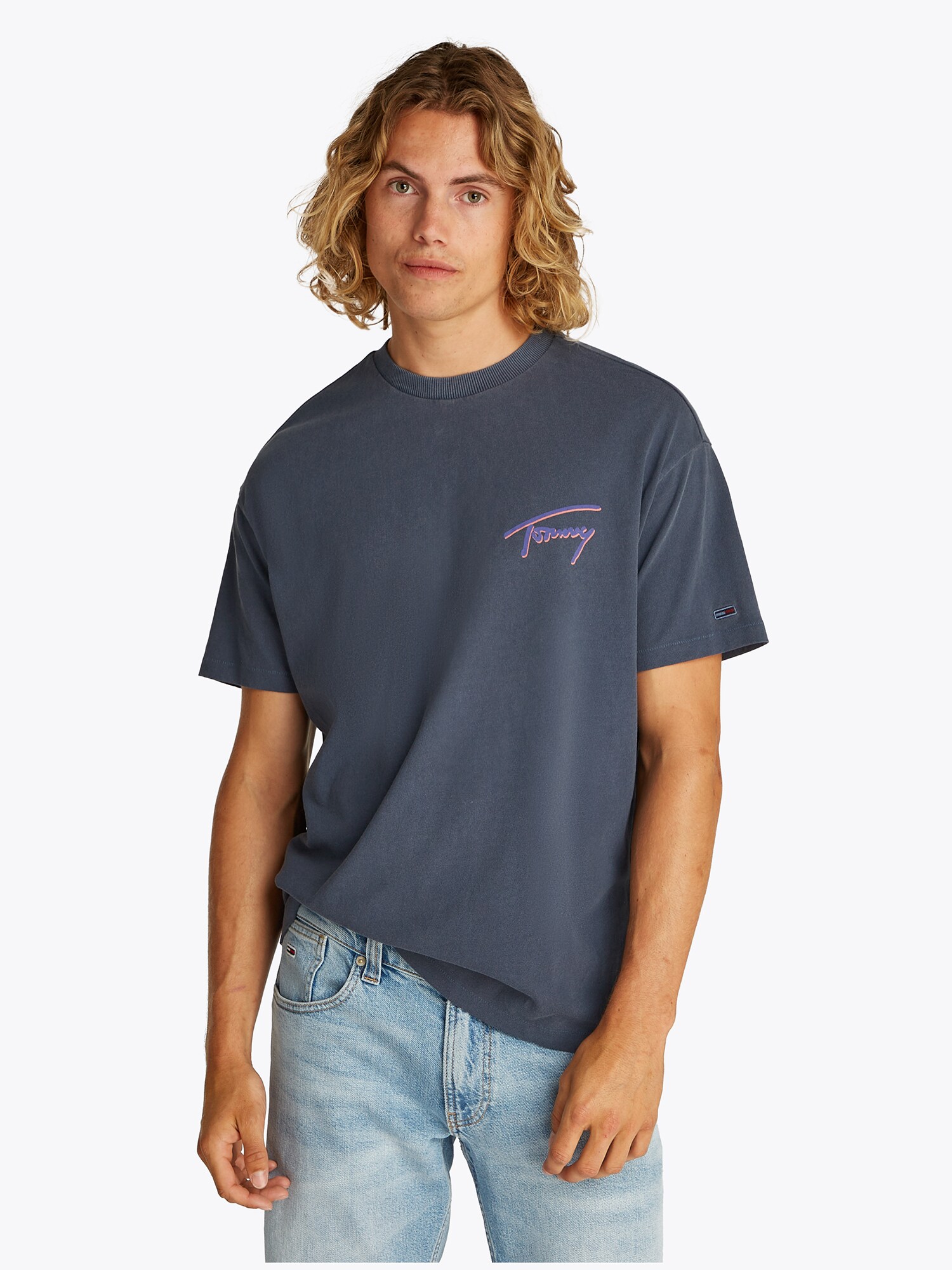 Tommy Jeans Póló  tengerészkék / földi szeder / dinnye termék 2. képe