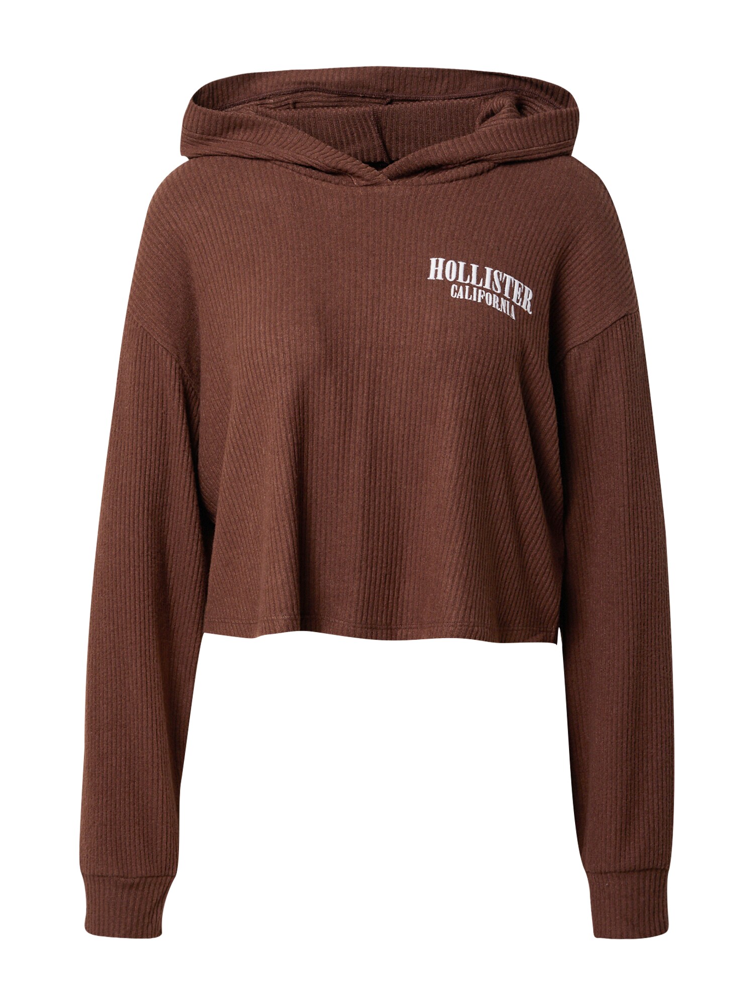 HOLLISTER Tricou  maro / alb