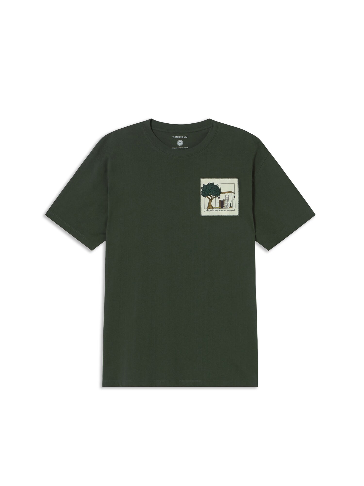 Thinking MU Tricou Aaron  verde / alb lână