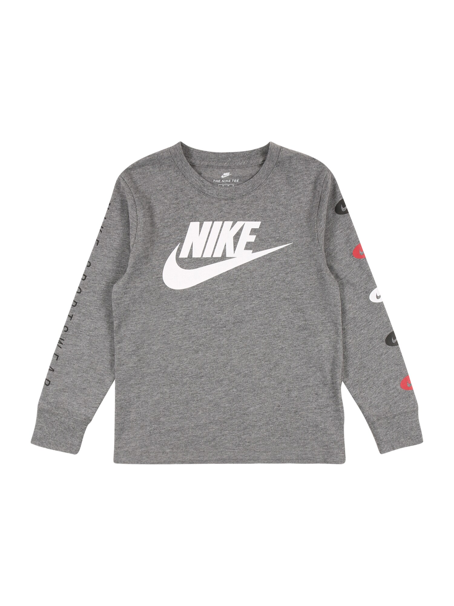 Nike Sportswear Marškinėliai  margai pilka / balta / juoda / raudona