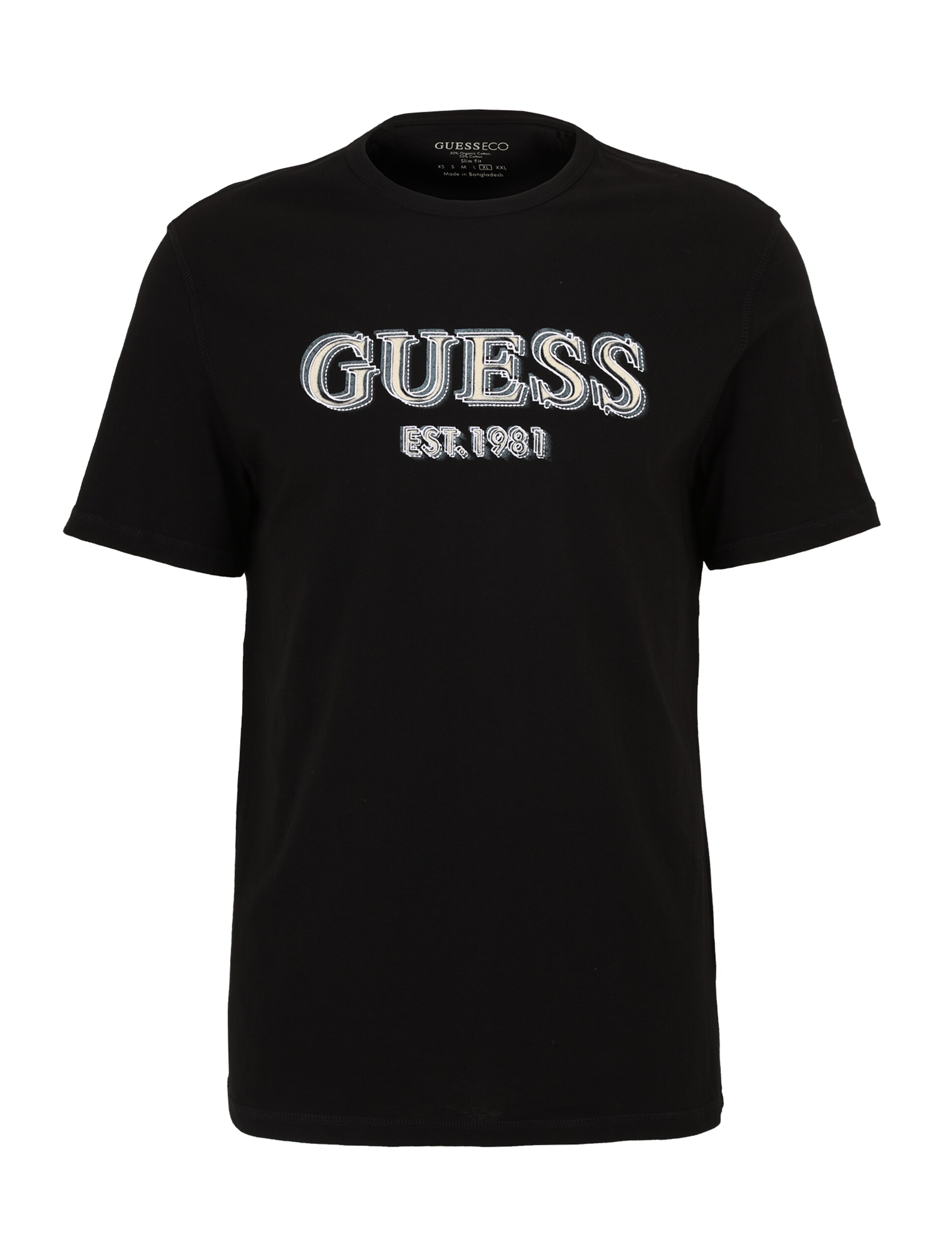 Guess T-shirt rökblå / ljusgrå / svart herr