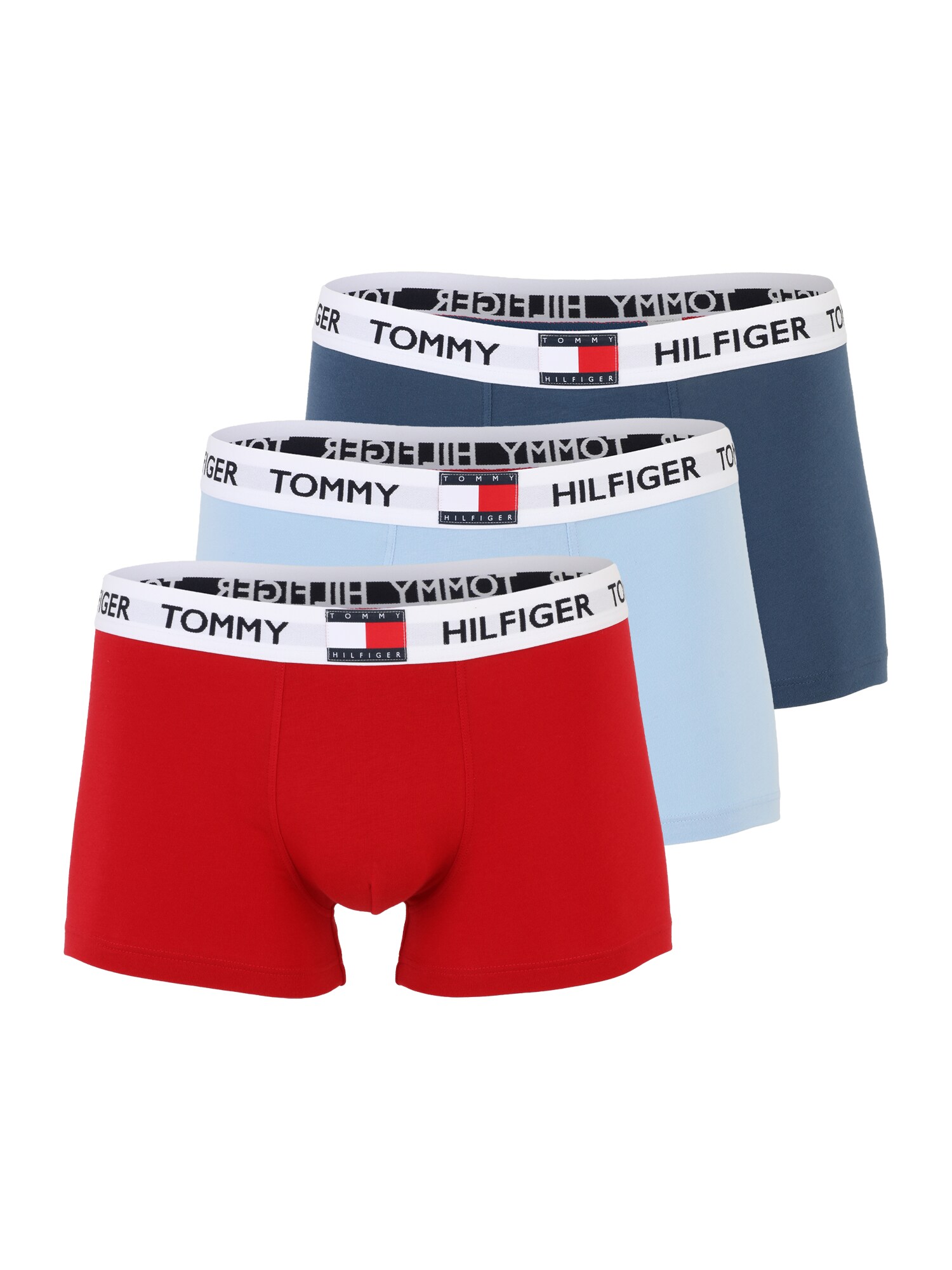 Tommy Hilfiger Underwear Boxerky 'Heritage'  dymovo modrá / svetlomodrá / červená / biela