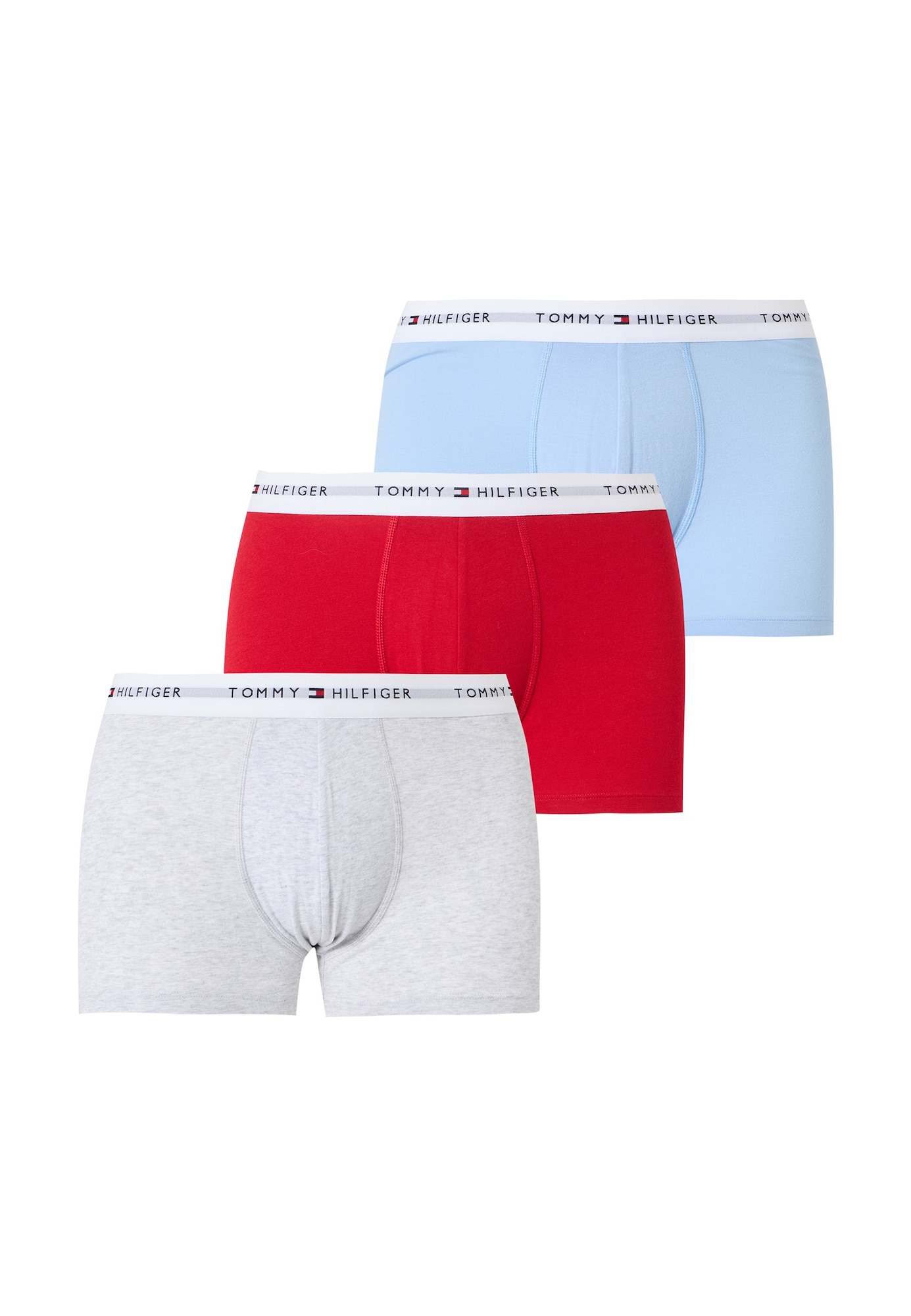 Tommy Hilfiger Underwear Boxeri Essential albastru deschis / gri deschis / roșu