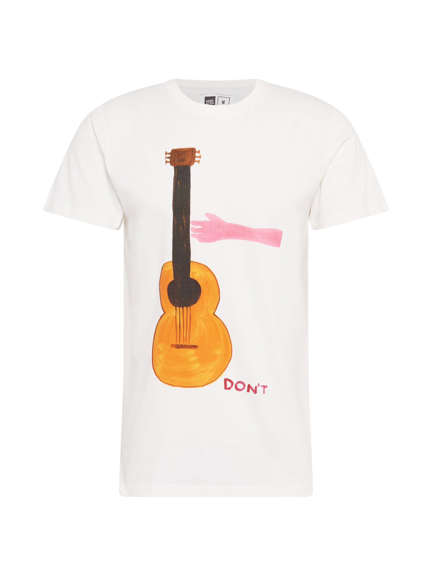 DEDICATED. Marškinėliai 'Stockholm'  balta / rožių spalva / oranžinė / ruda