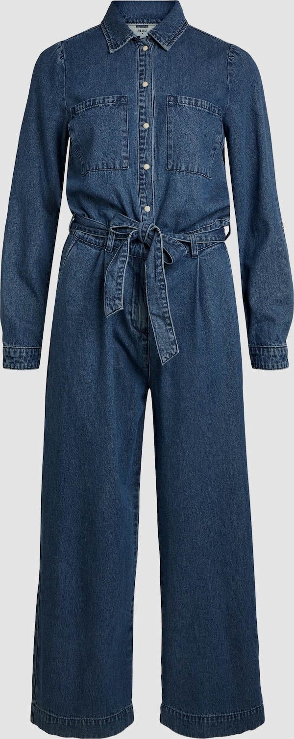 Object Yvonne Langärmeliger Denim-Jumpsuit