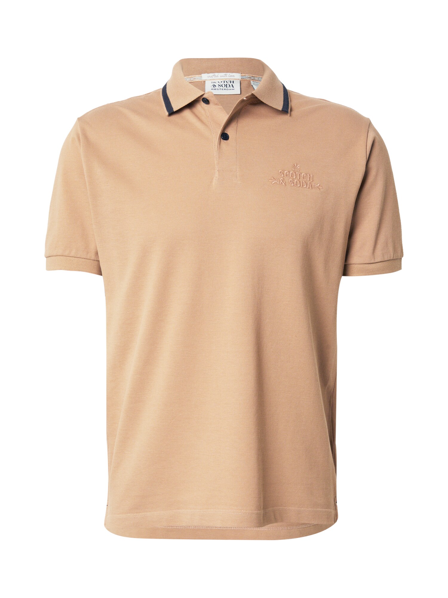 SCOTCH & SODA Tricou  albastru marin / maro cappuccino