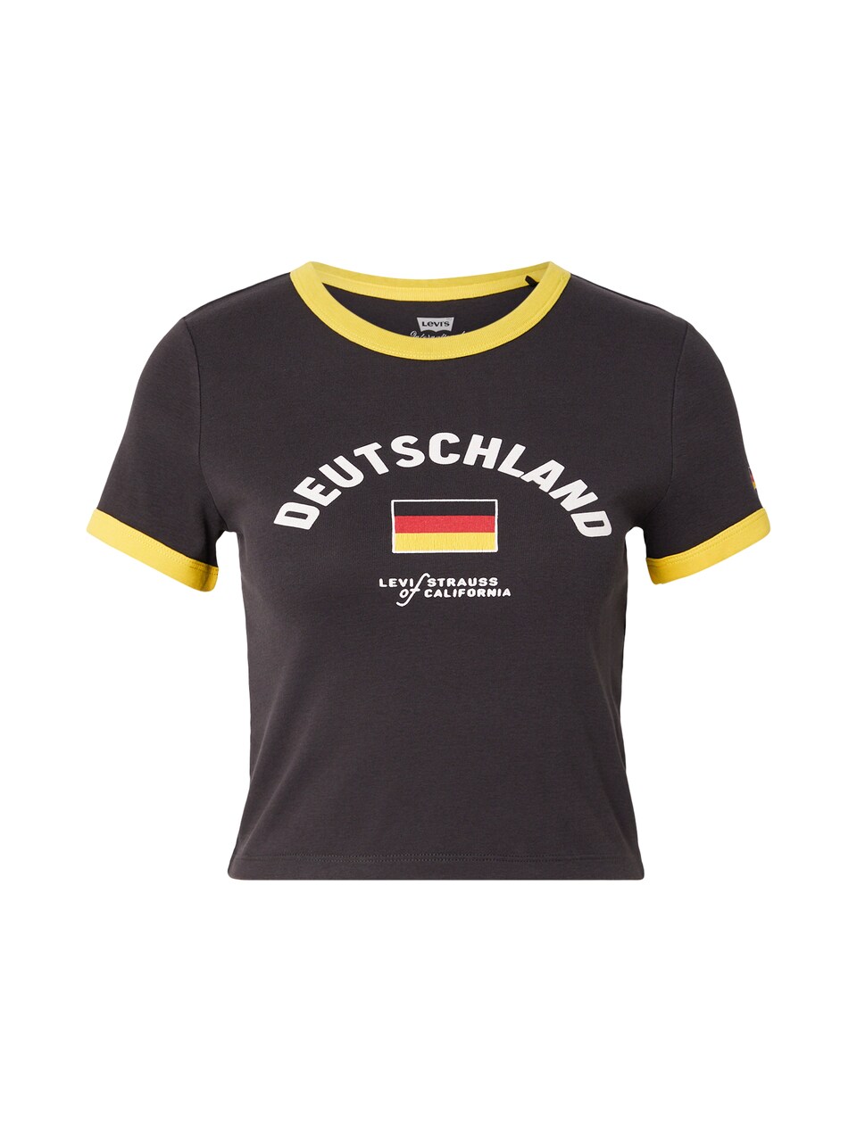T-shirt 'Germany Ringer Tee' gul / svart