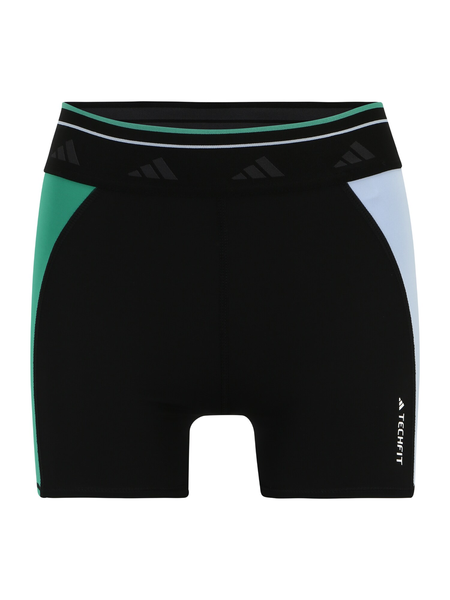 ADIDAS PERFORMANCE Sportske hlače 'Techfit Colorblock'  svijetloplava / svijetlozelena / crna