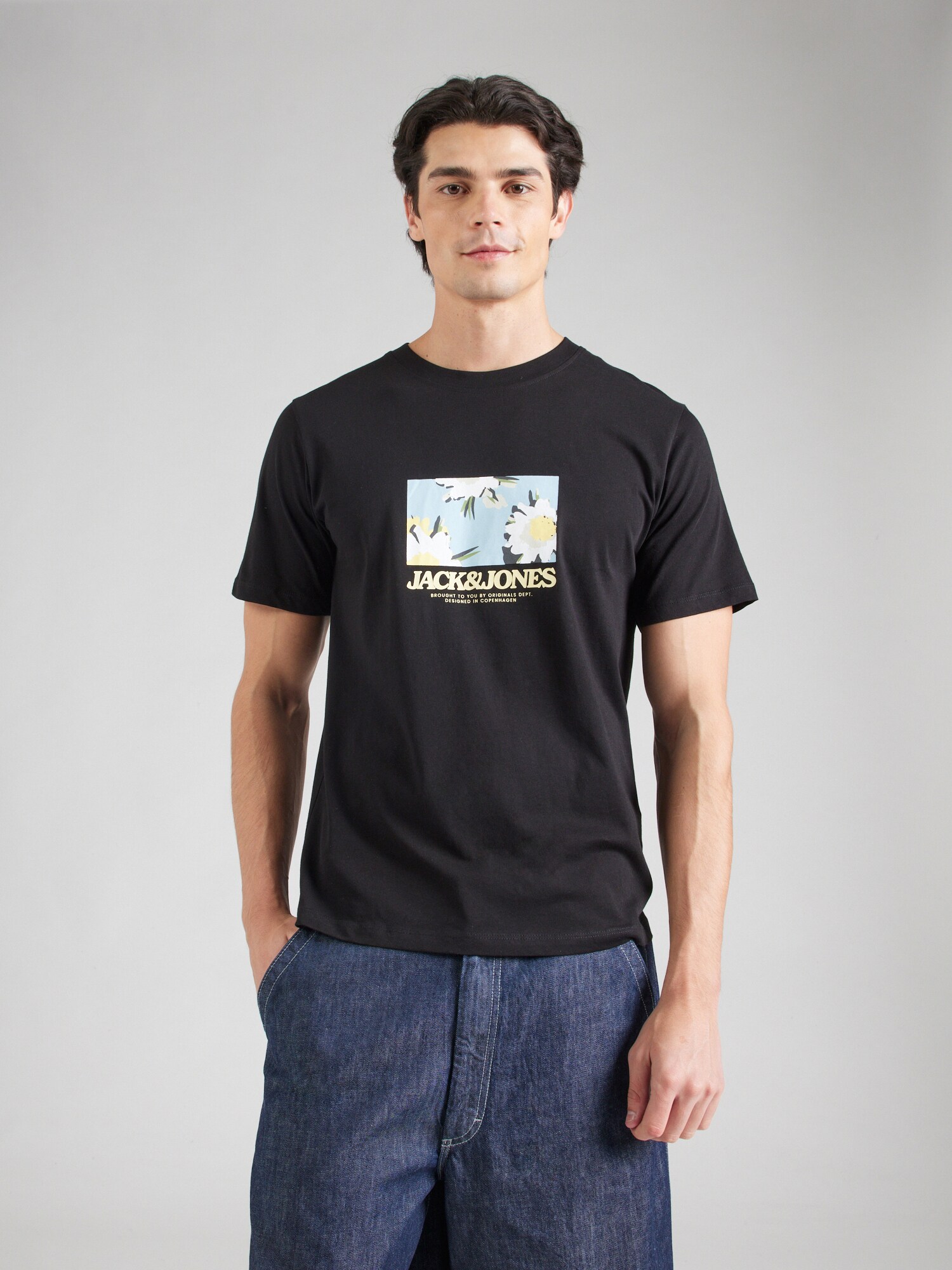 JACK & JONES Tričko modrá / oranžová / čierna / biela (obrázok 5)