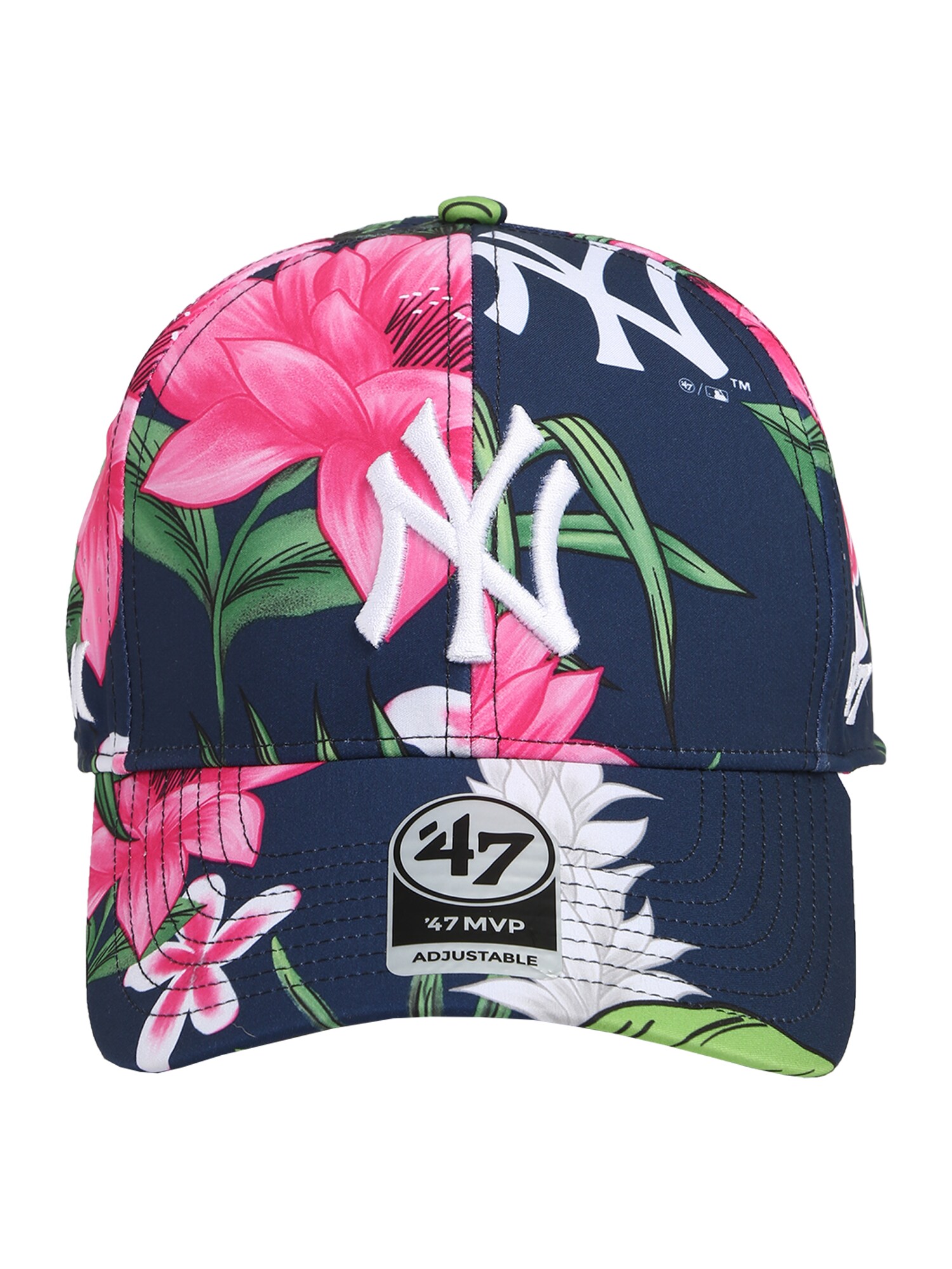 Hurley Sportinė kepurė 'YANKEES' tamsiai mėlyna jūros spalva / balta / rožių spalva / šviesiai žalia / šviesiai pilka