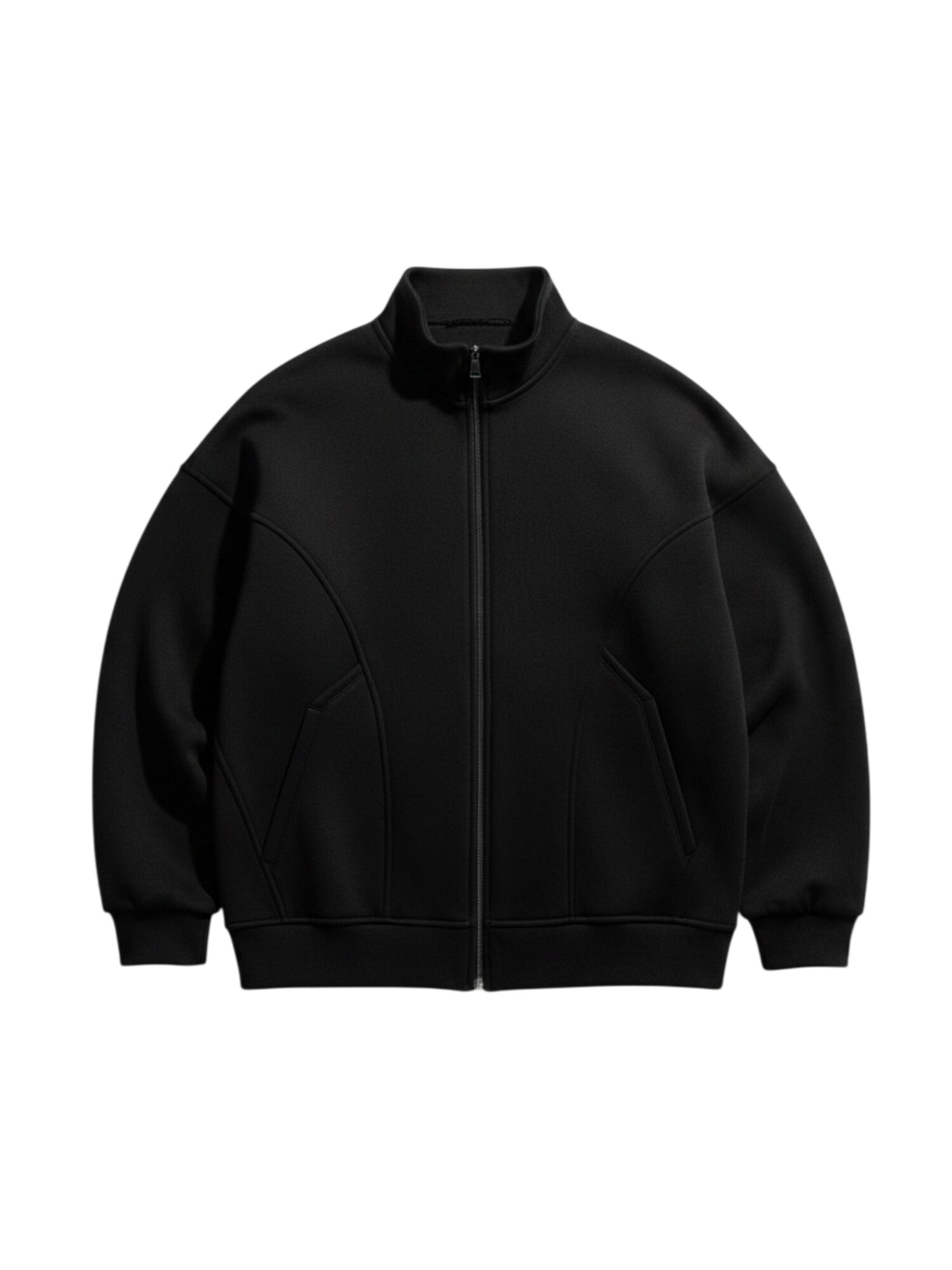 Kleidermafia Sudadera 'Loose Fit Basic Zipper Jacket - Black' negro