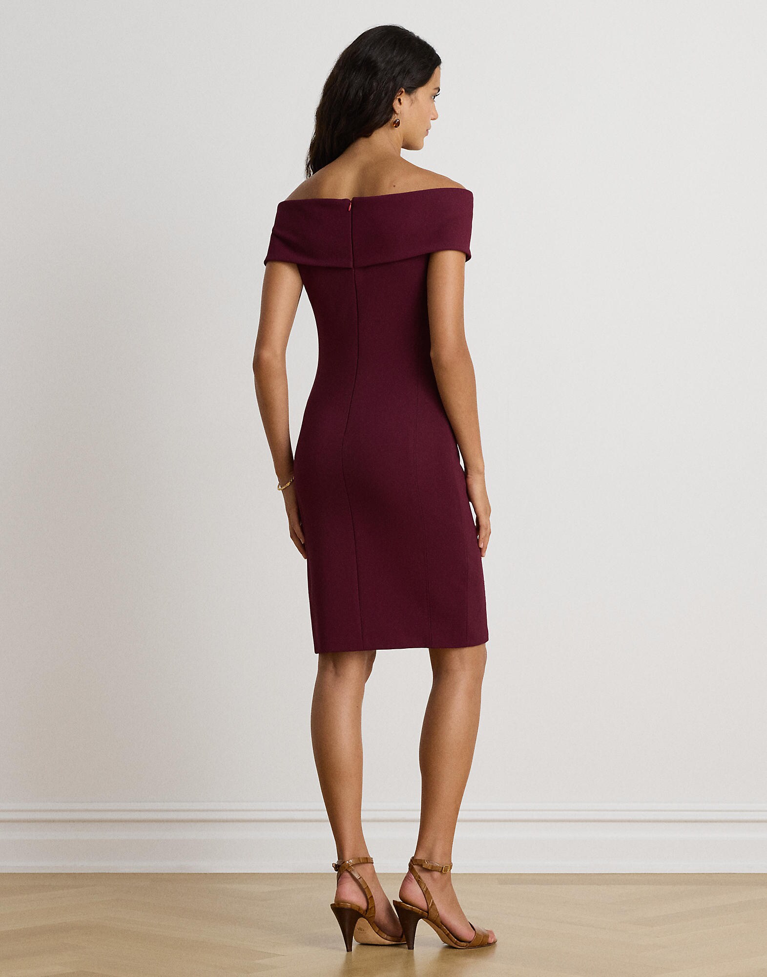 Lauren Ralph Lauren Vestido de gala rojo oscuro – imagen 3