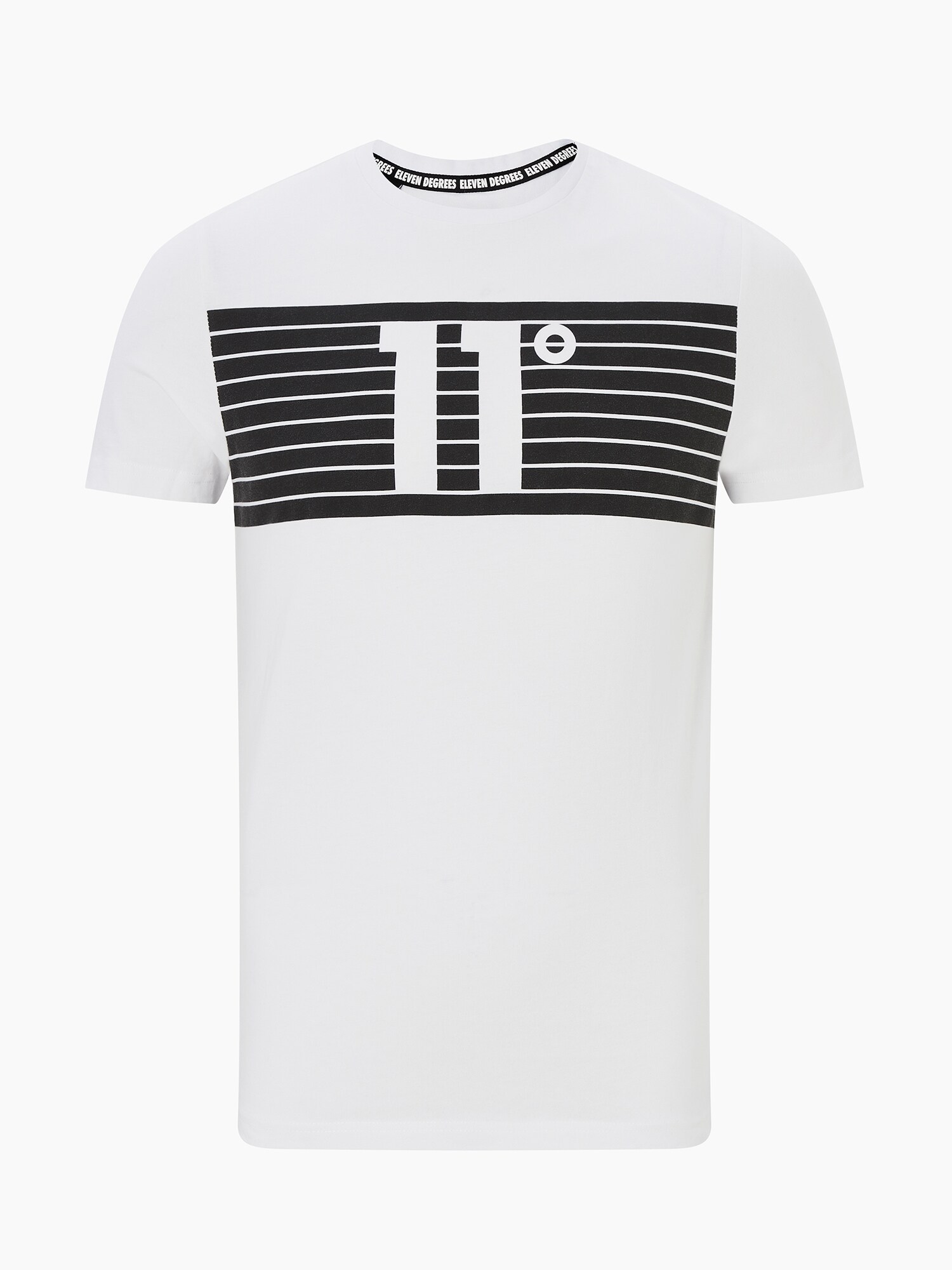 11 Degrees Marškinėliai 'PLACEMENT STRIPE'  juoda / balta