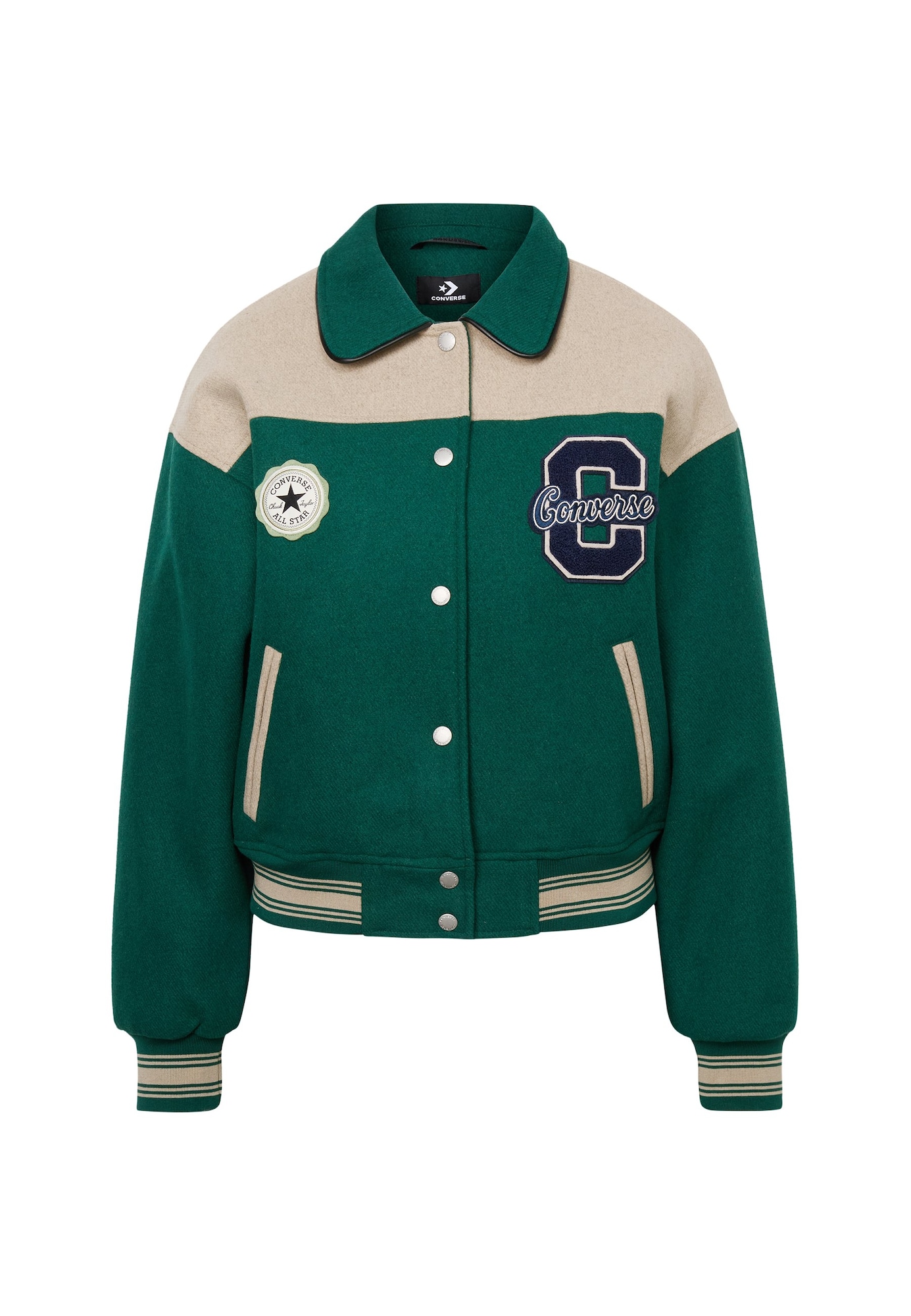 CONVERSE Chaqueta de entretiempo crema / navy / esmeralda – imagen 1