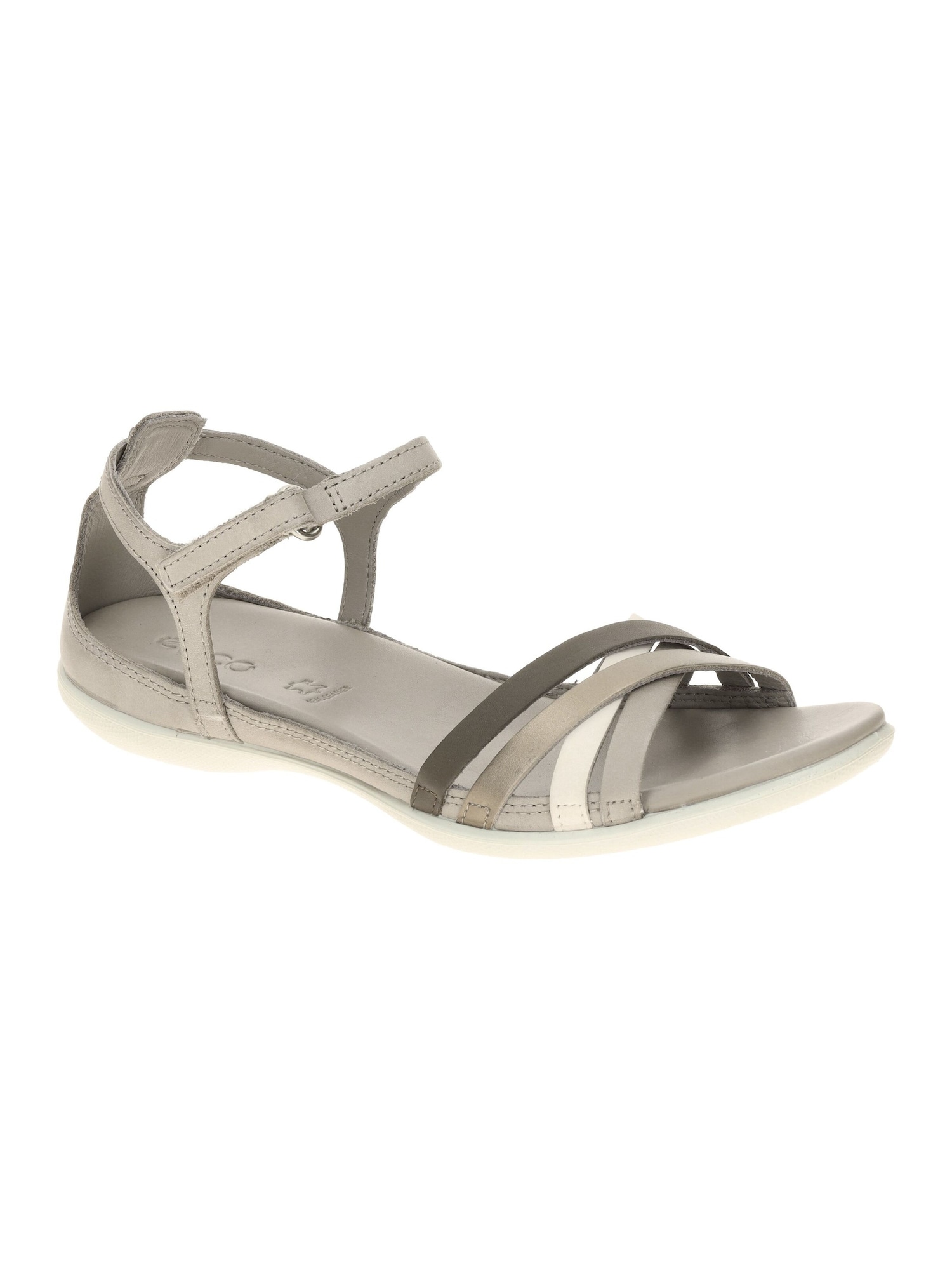 Ecco Sandale Ecco Flash Sandale Grau Metallic Kreuzriemen 244243