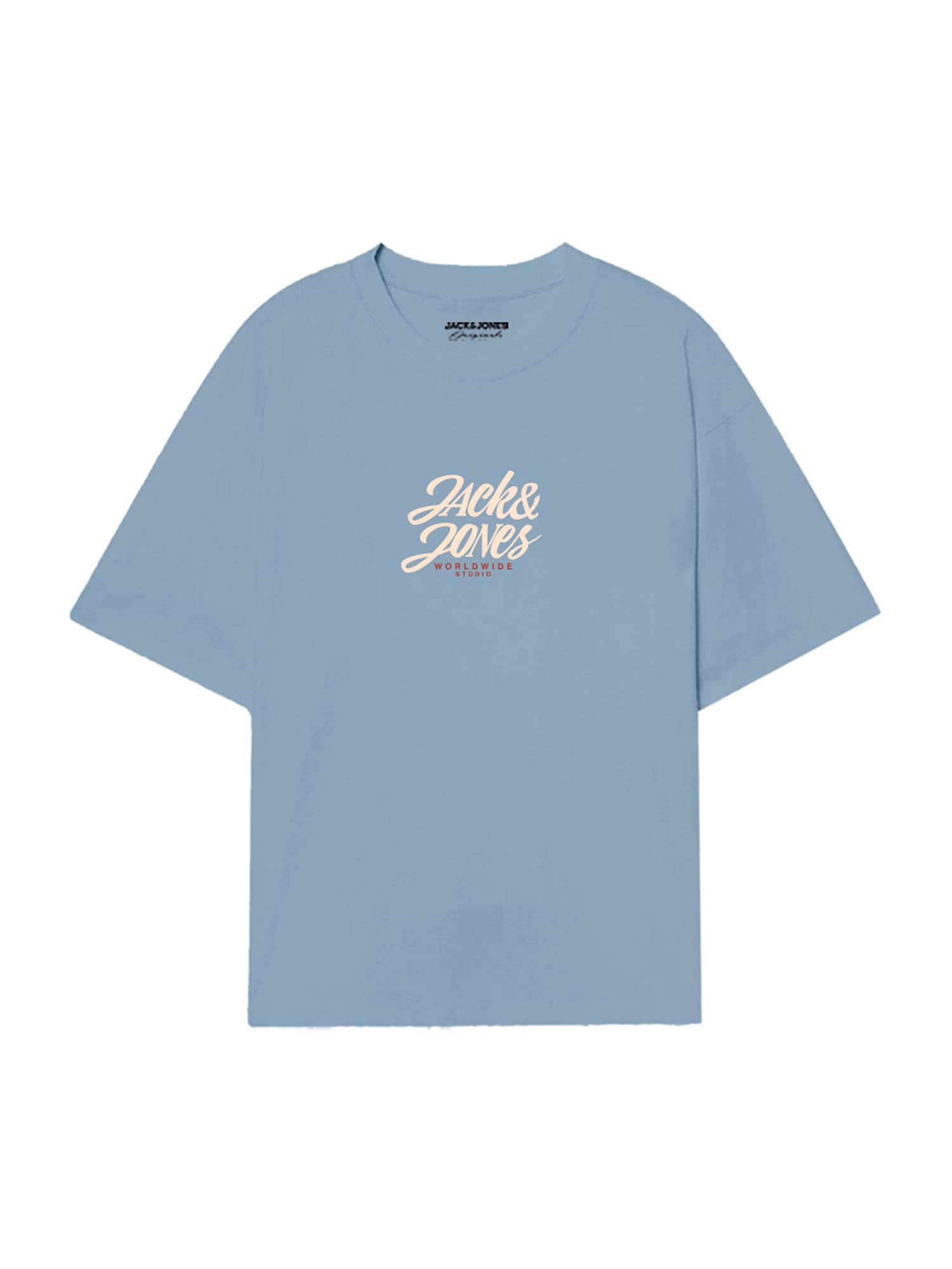 Jack & Jones Junior Tricou  ecru / albastru deschis / roșu carmin