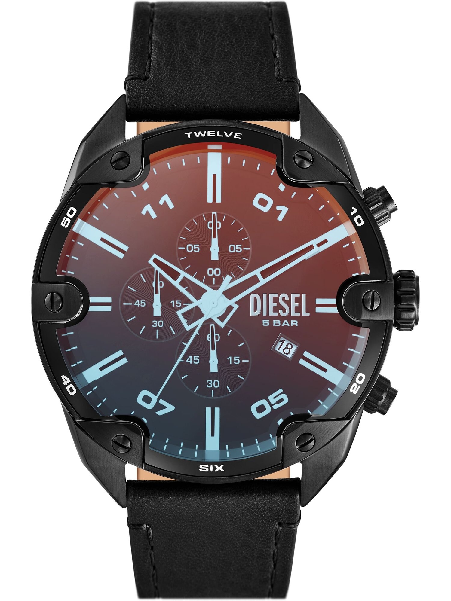 DIESEL Ceas analogic SPIKED  albastru deschis / maro / negru