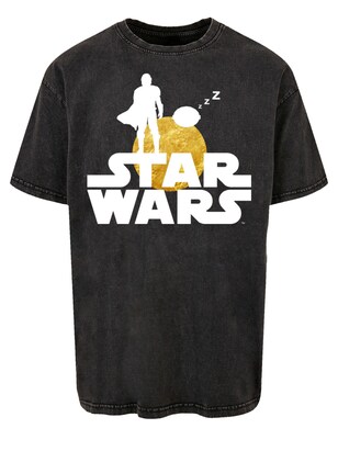 F4NT4STIC Shirt ‘Star Wars The Mandalorian’ Geel / Zwart / Wit