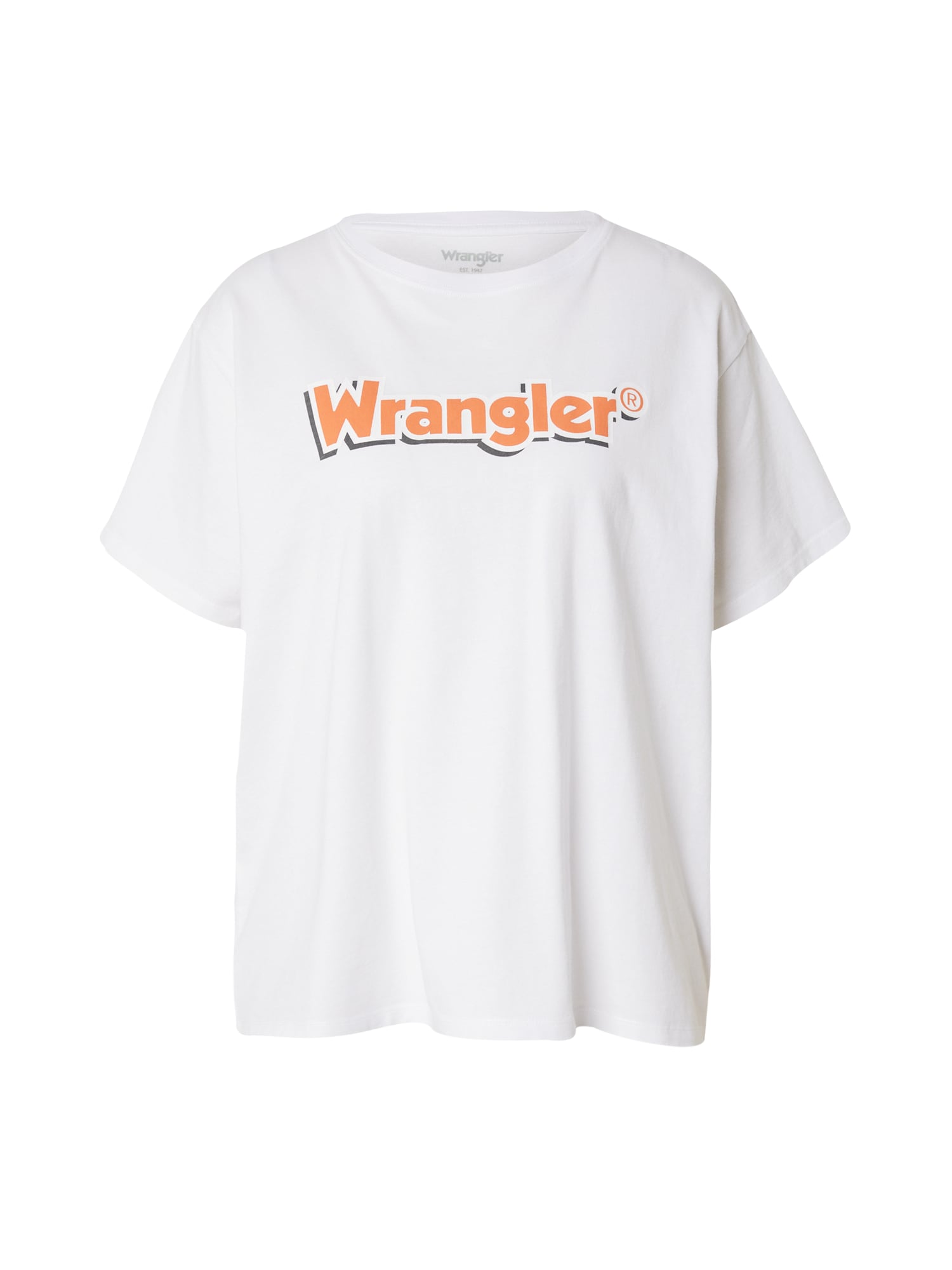 WRANGLER Póló 'GIRLFRIEND'  szürke melír / sárgabarack / fehér akciós termékkép 1