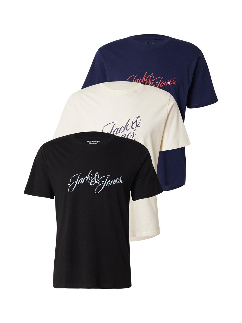 T-shirt 'JORInwood' beige / marinblå / röd
