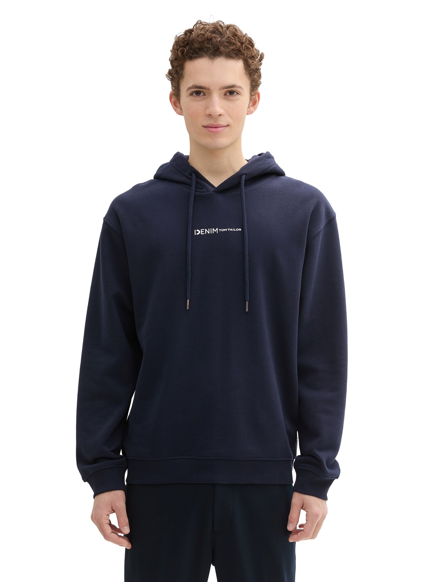 TOM TAILOR DENIM Tréning póló  sötétkék / fehér termék 2. képe