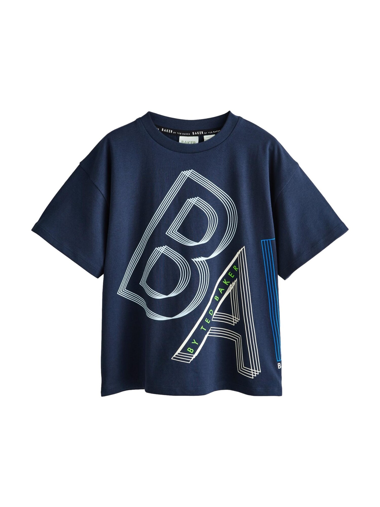 Baker by Ted Baker Tricou  bleumarin / albastru regal / verde neon / alb