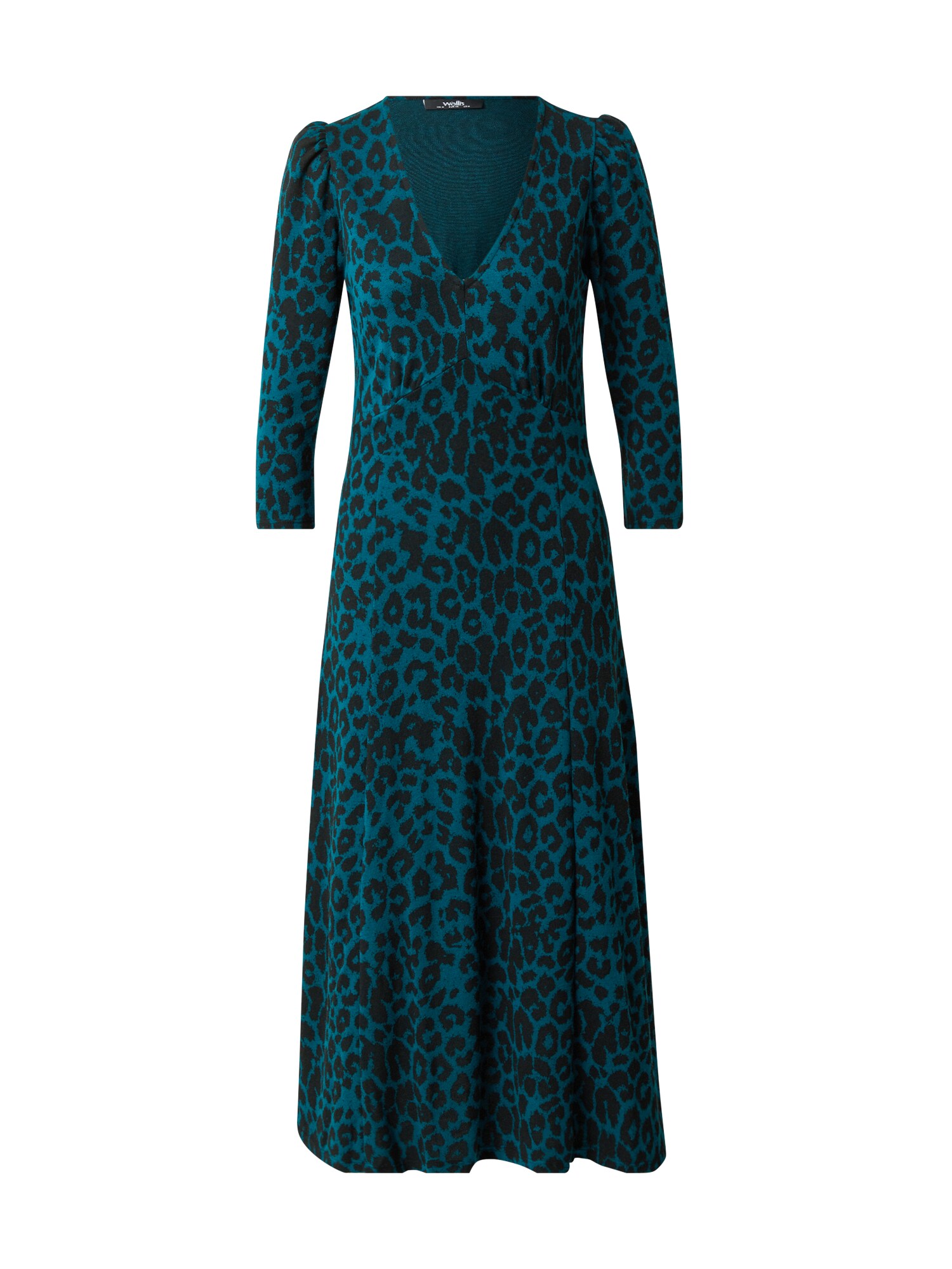 Wallis Curve Megzta suknelė pastelinė mėlyna / juoda
