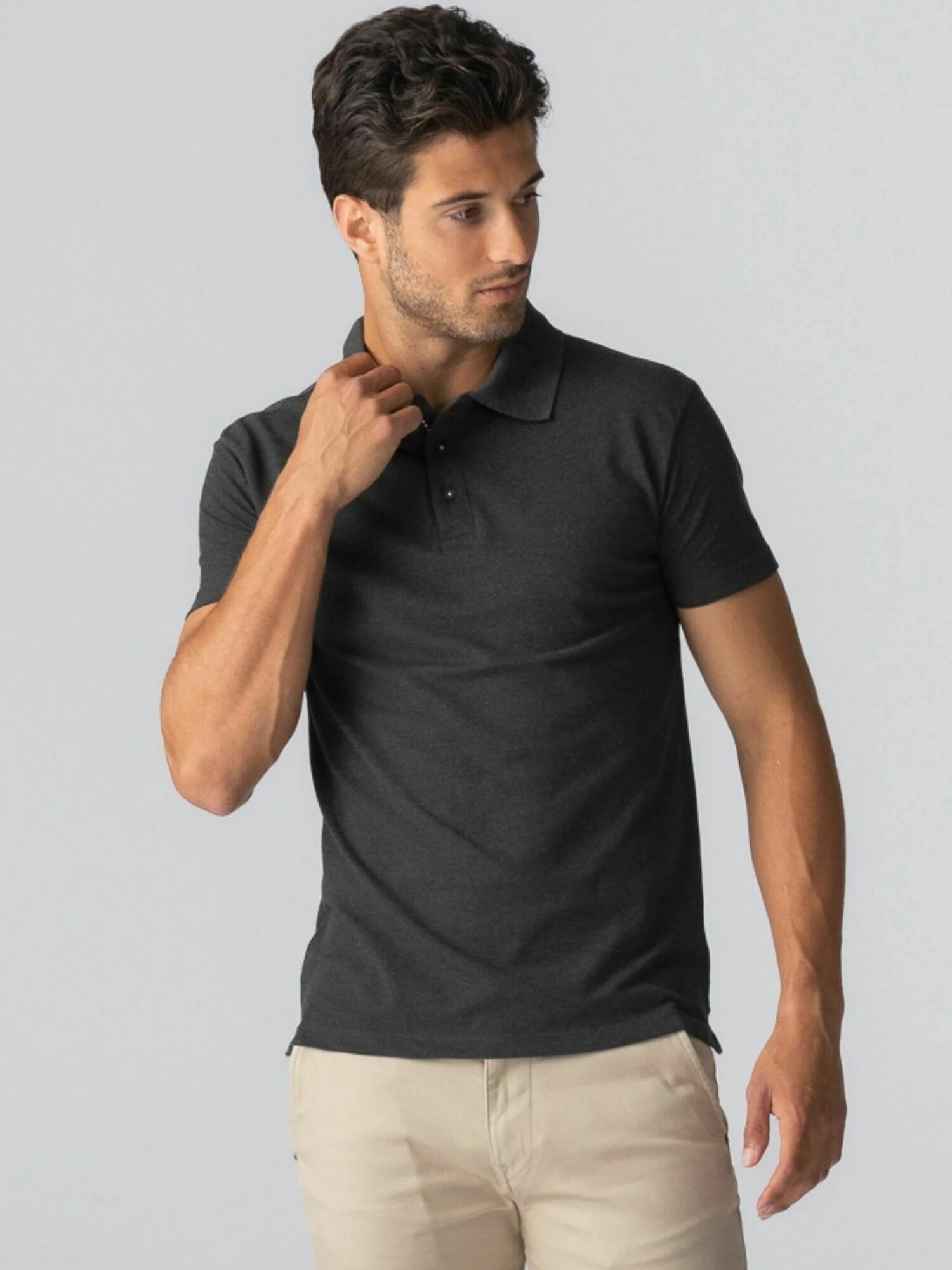 TEESHOPPEN Cămașă ' Muscle Polo '  gri închis