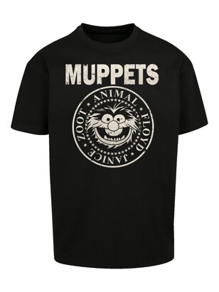 F4NT4STIC Shirt ‘Disney Muppets R’N’R’ Zwart / Natuurwit