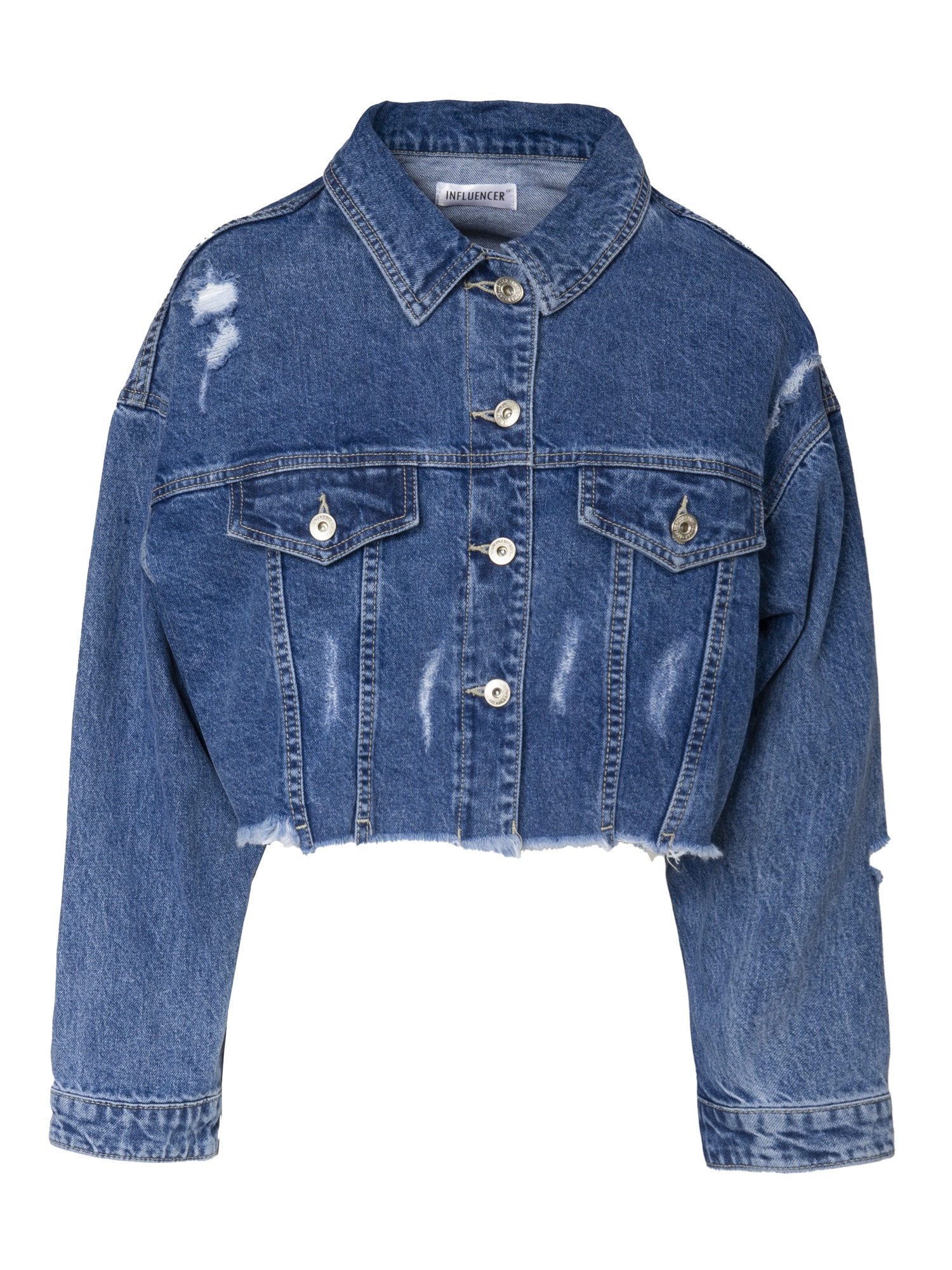 Influencer Geacă de primăvară-toamnă  albastru denim