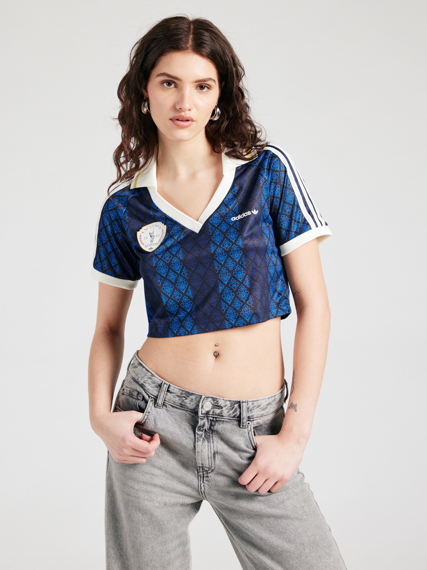 ADIDAS ORIGINALS Póló  tengerészkék / sötétkék / arany / fehér termék 2. képe